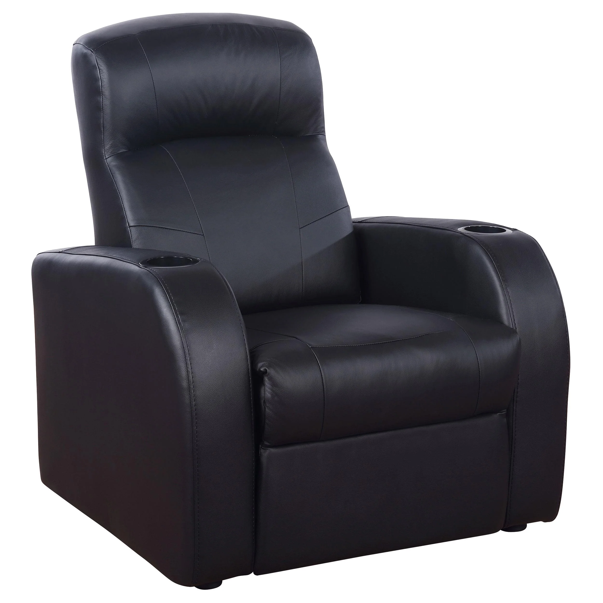 Coaster Furniture Cyrus 600001 Upholstered Track Arm Recliner – Black