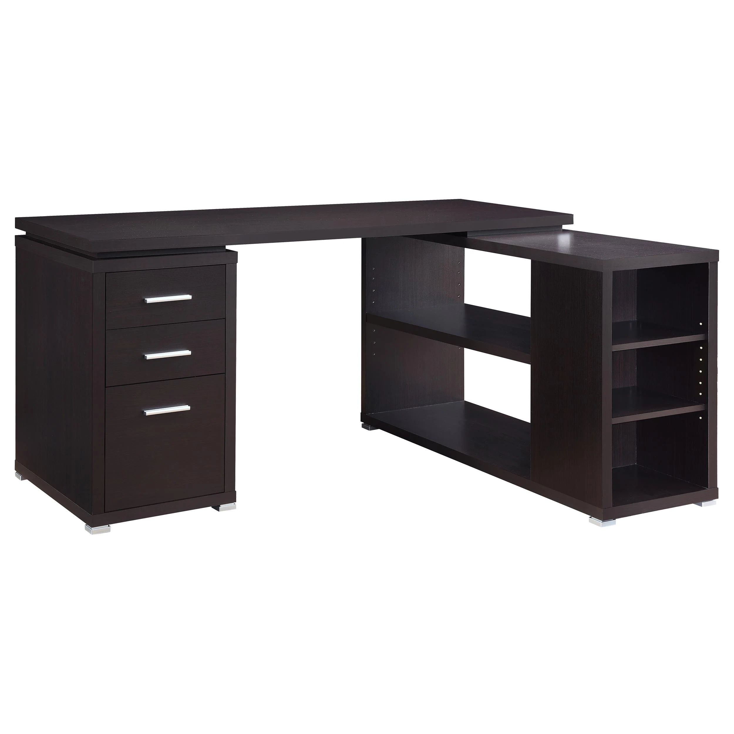 Coaster Furniture Yvette 800517 60-inch 3-Drawer L-Shape Computer Desk – Cappuccino