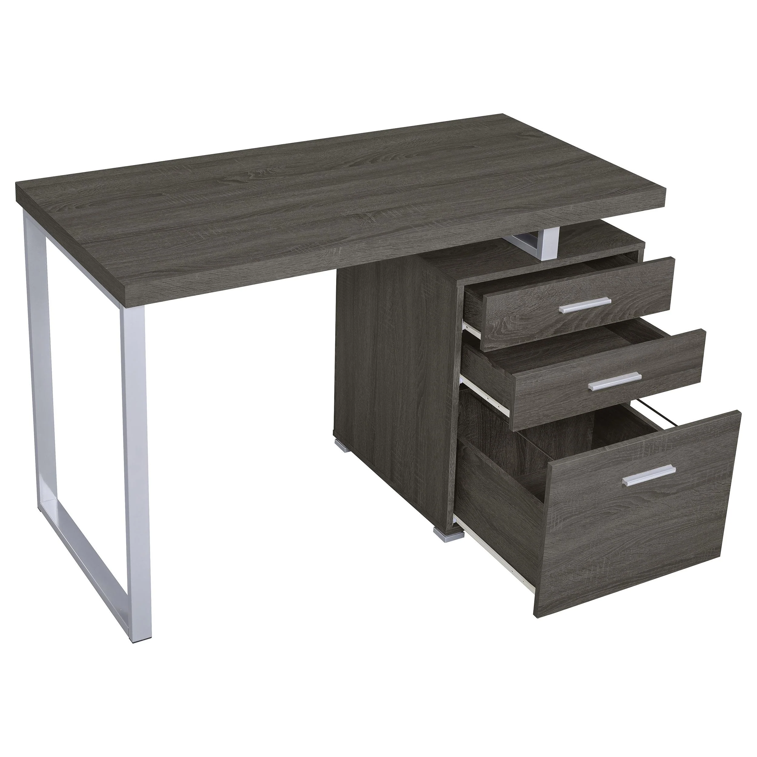 Coaster Furniture Brennan 800520 47-inch 3-Drawer Office Computer Desk - Weathered Grey - Image 2