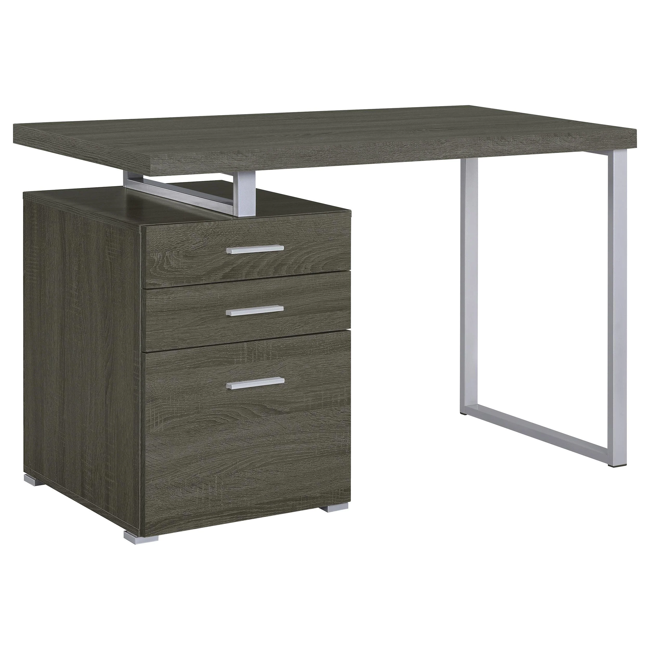 Coaster Furniture Brennan 800520 47-inch 3-Drawer Office Computer Desk - Weathered Grey - Image 3