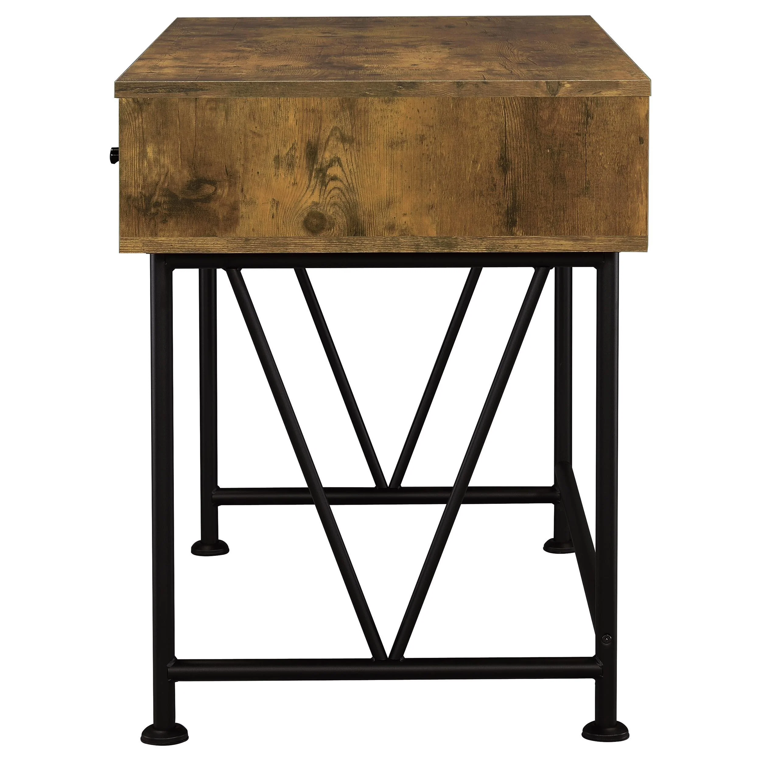 Coaster Furniture Analiese 801541 47-inch 3-Drawer Writing Desk - Rustic Nutmeg - Image 3
