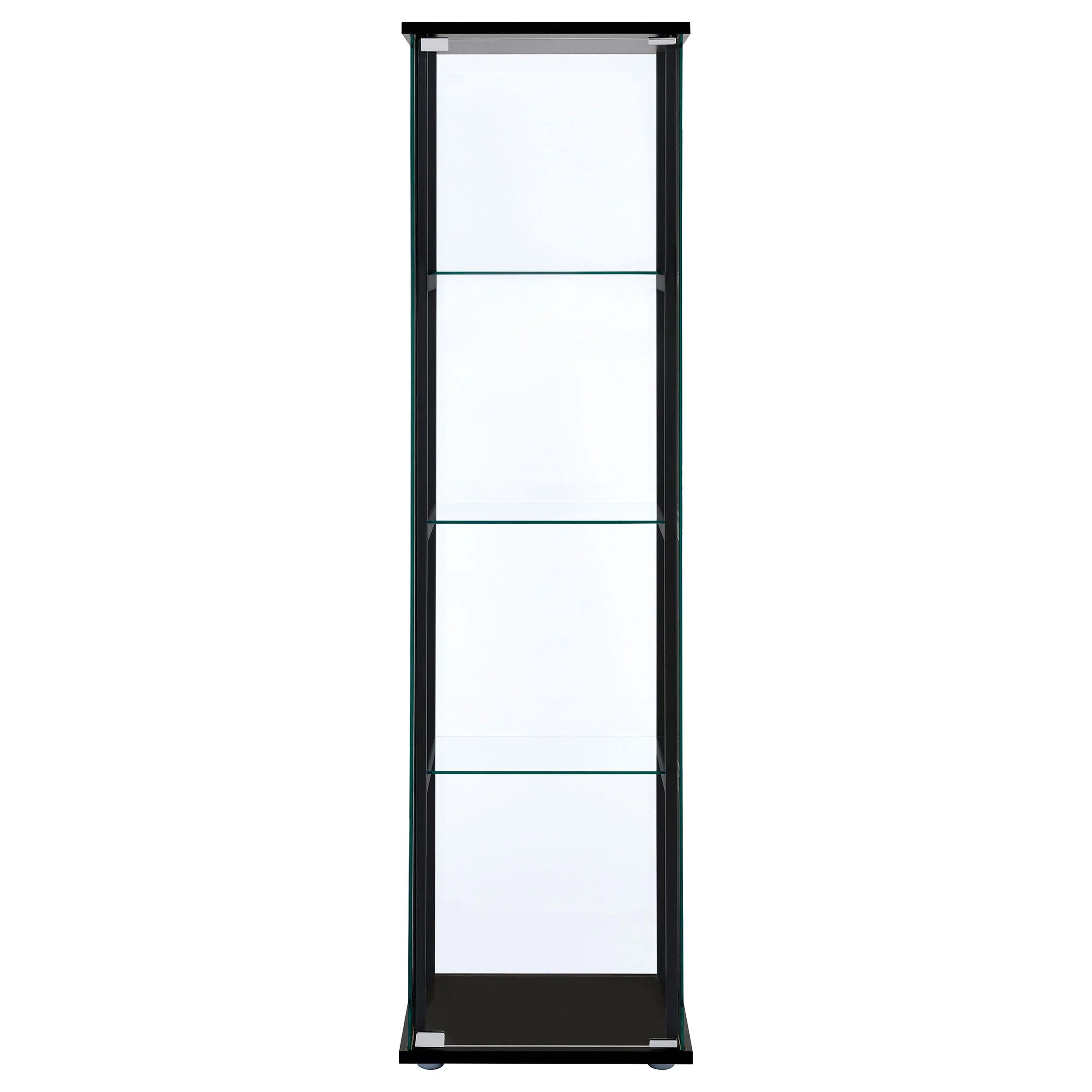 Coaster Furniture Cyclamen 950171 4-shelf Clear Glass Curio Display Cabinet - Black - Image 2