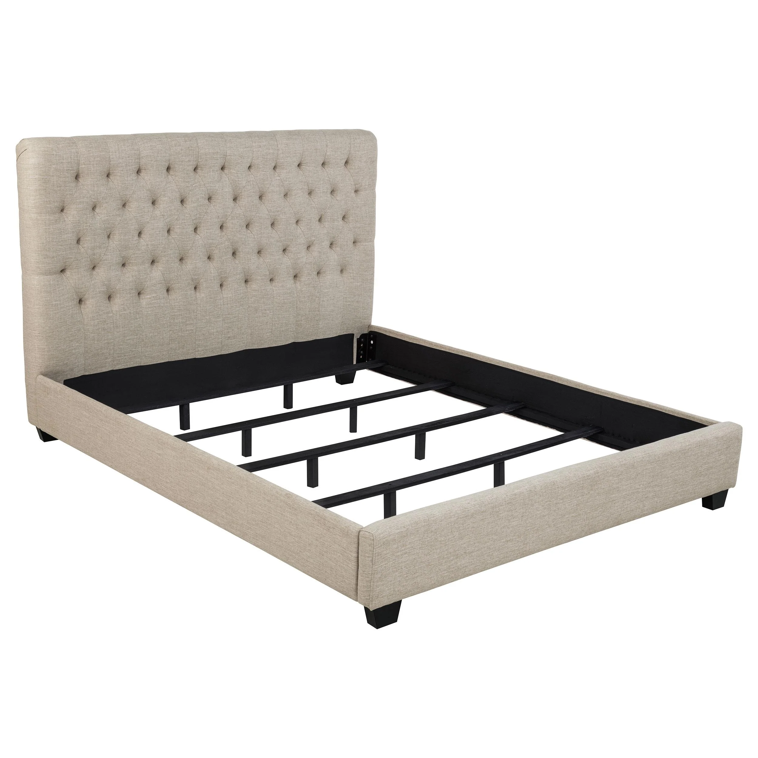 Coaster Furniture Chloe 300007KW Upholstered California King Panel Bed - Oatmeal - Image 1