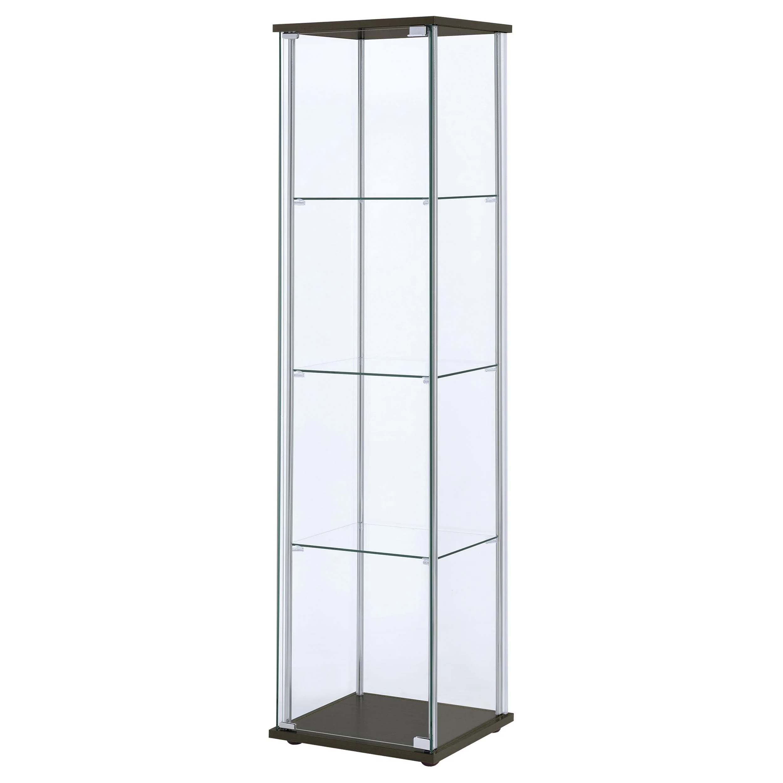 Coaster Furniture Bellatrix 950172 4-shelf Clear Glass Curio Cabinet - Cappuccino - Image 3