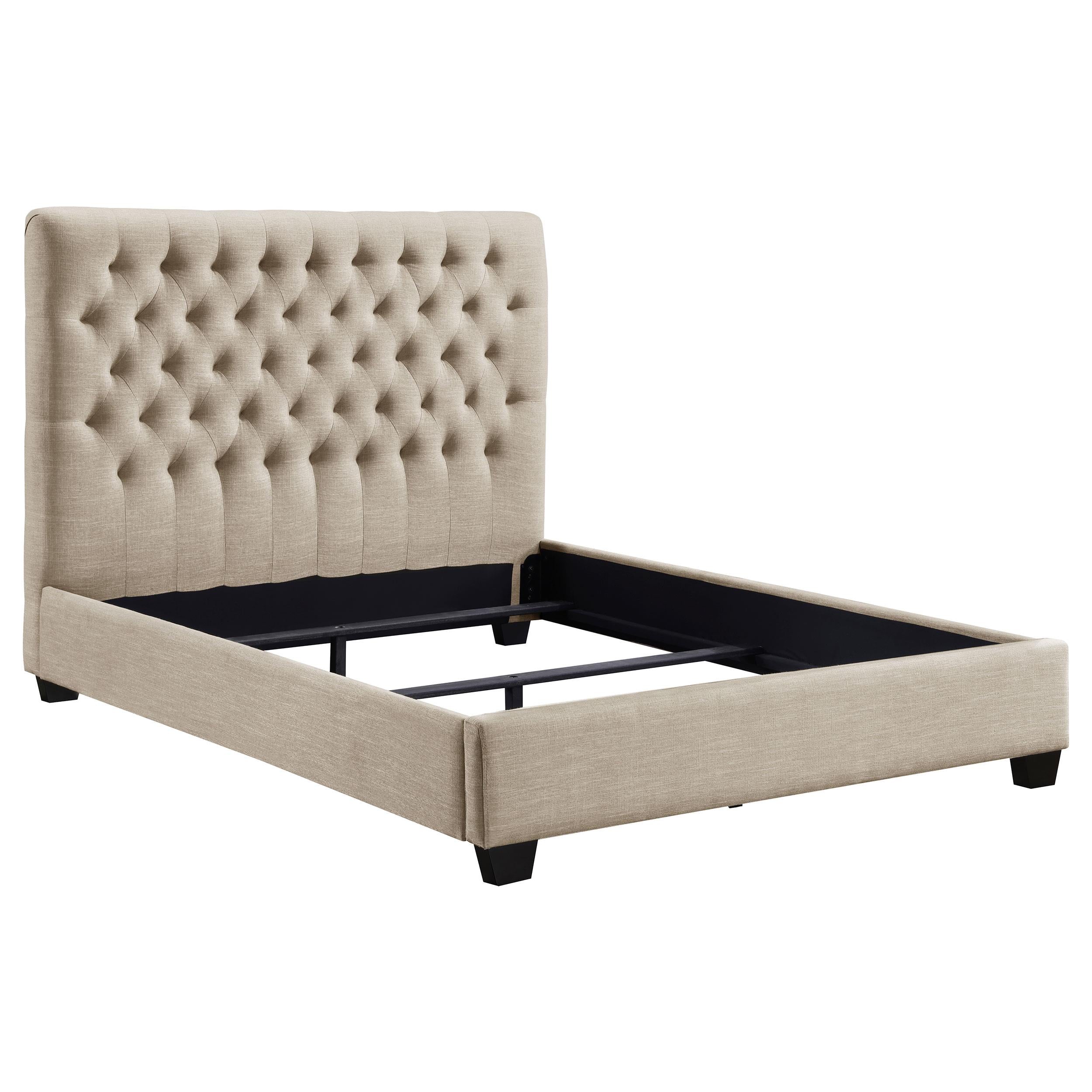 Coaster Furniture Chloe 300007F Upholstered Full Panel Bed - Oatmeal - Image 1