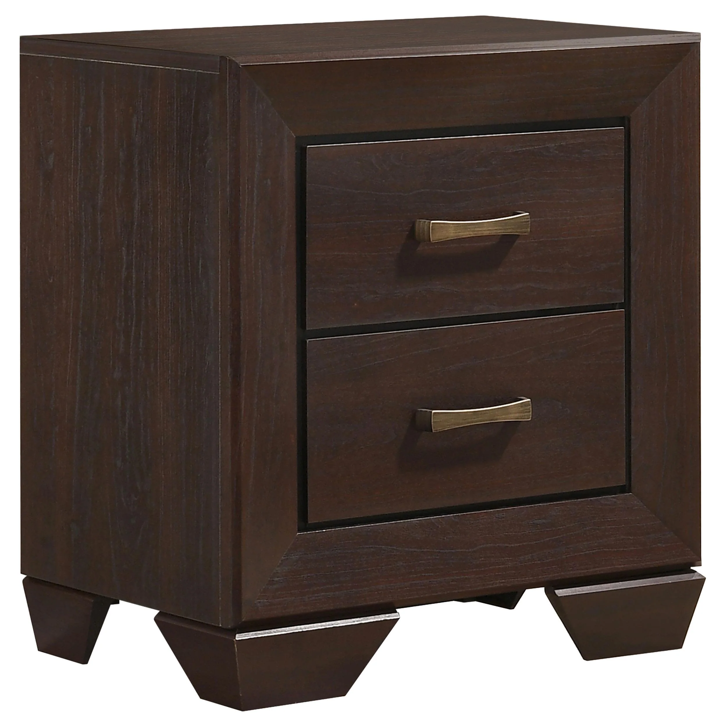 Coaster Furniture Kauffman 204392 2-Drawer Nightstand - Dark Cocoa - Image 1