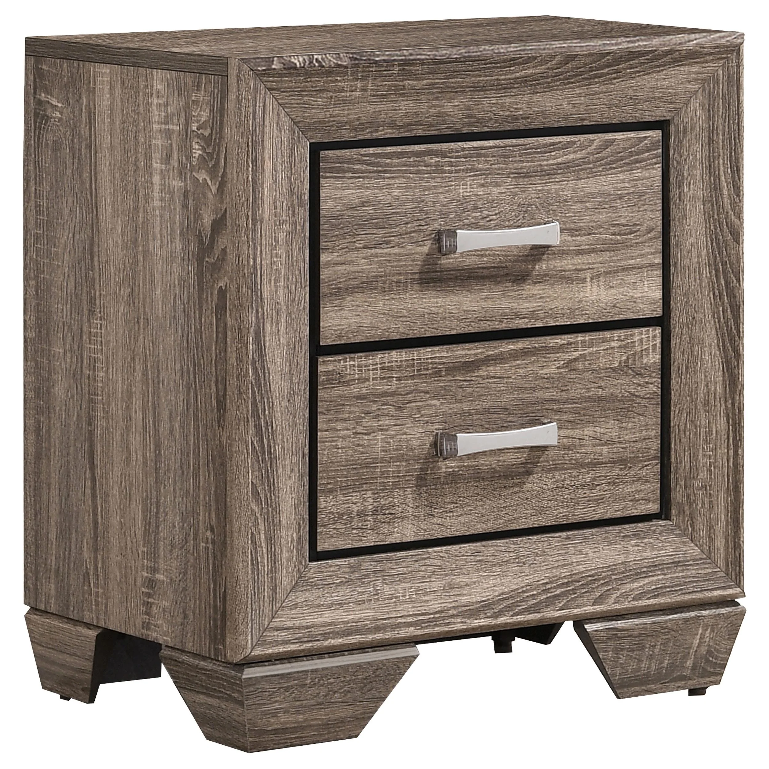 Coaster Furniture Kauffman 204192 2-Drawer Nightstand - Washed Taupe - Image 1