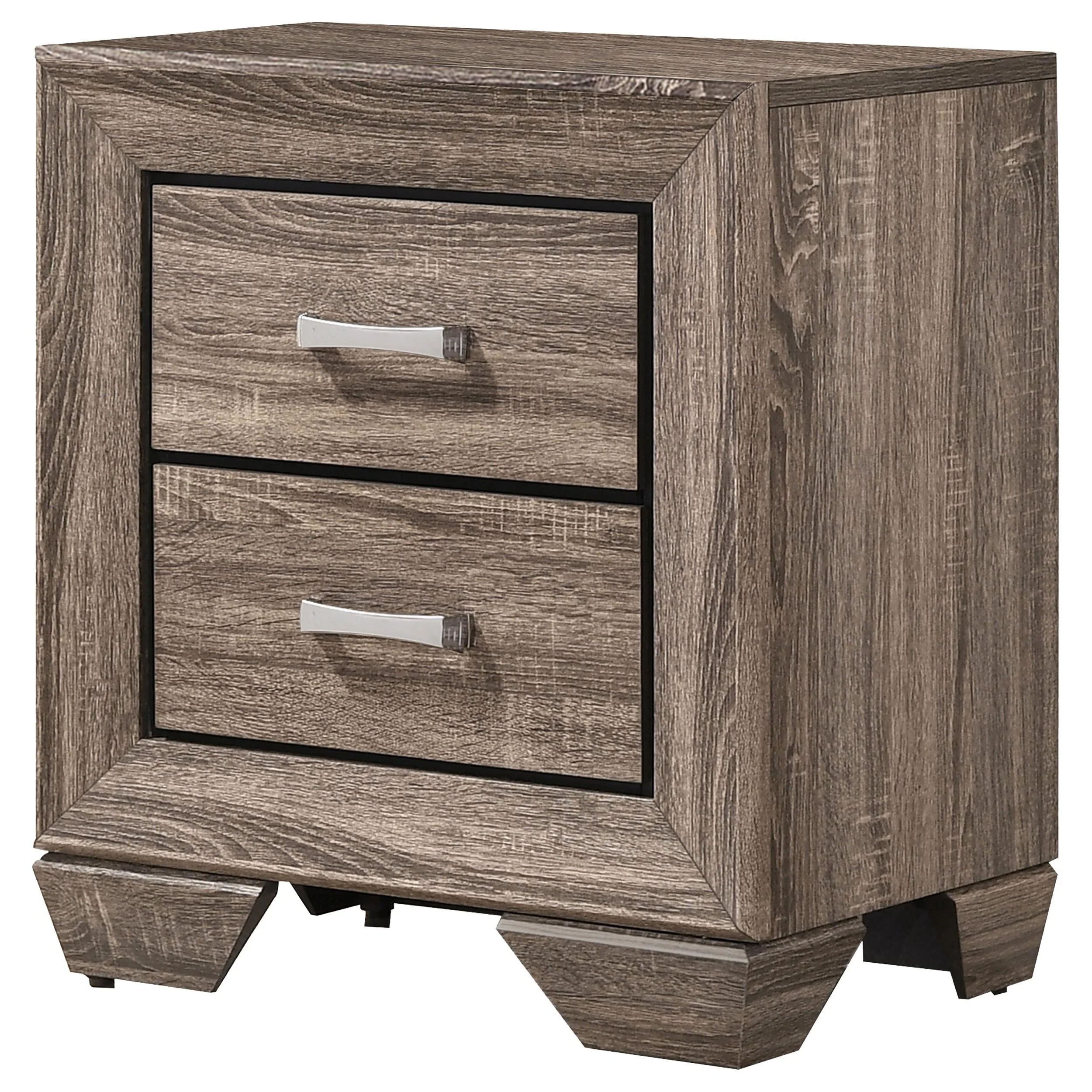 Coaster Furniture Kauffman 204192 2-Drawer Nightstand - Washed Taupe - Image 3