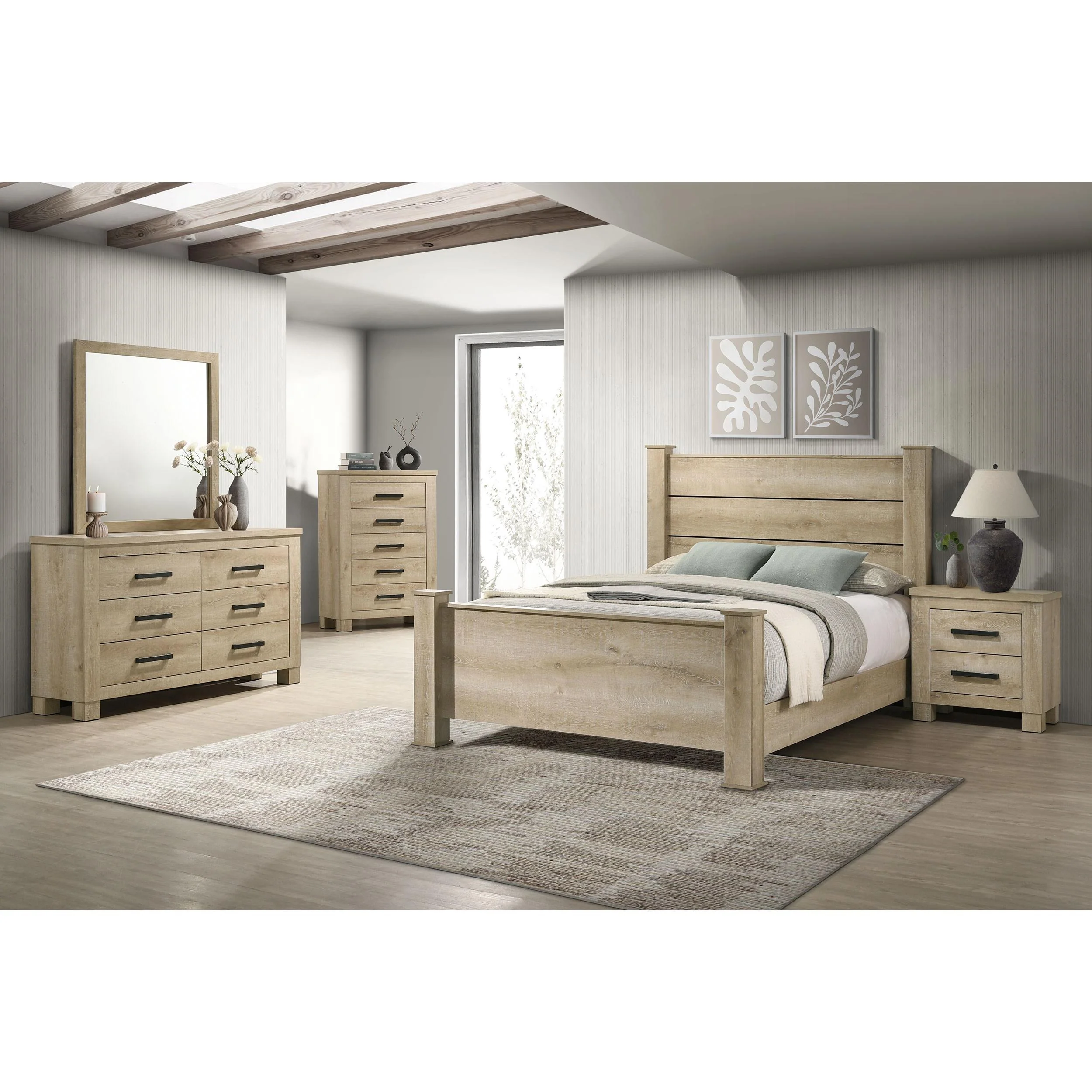 Coaster Furniture Oakglen 225101Q-S5 7 pc Queen Panel Bedroom Set - Image 1