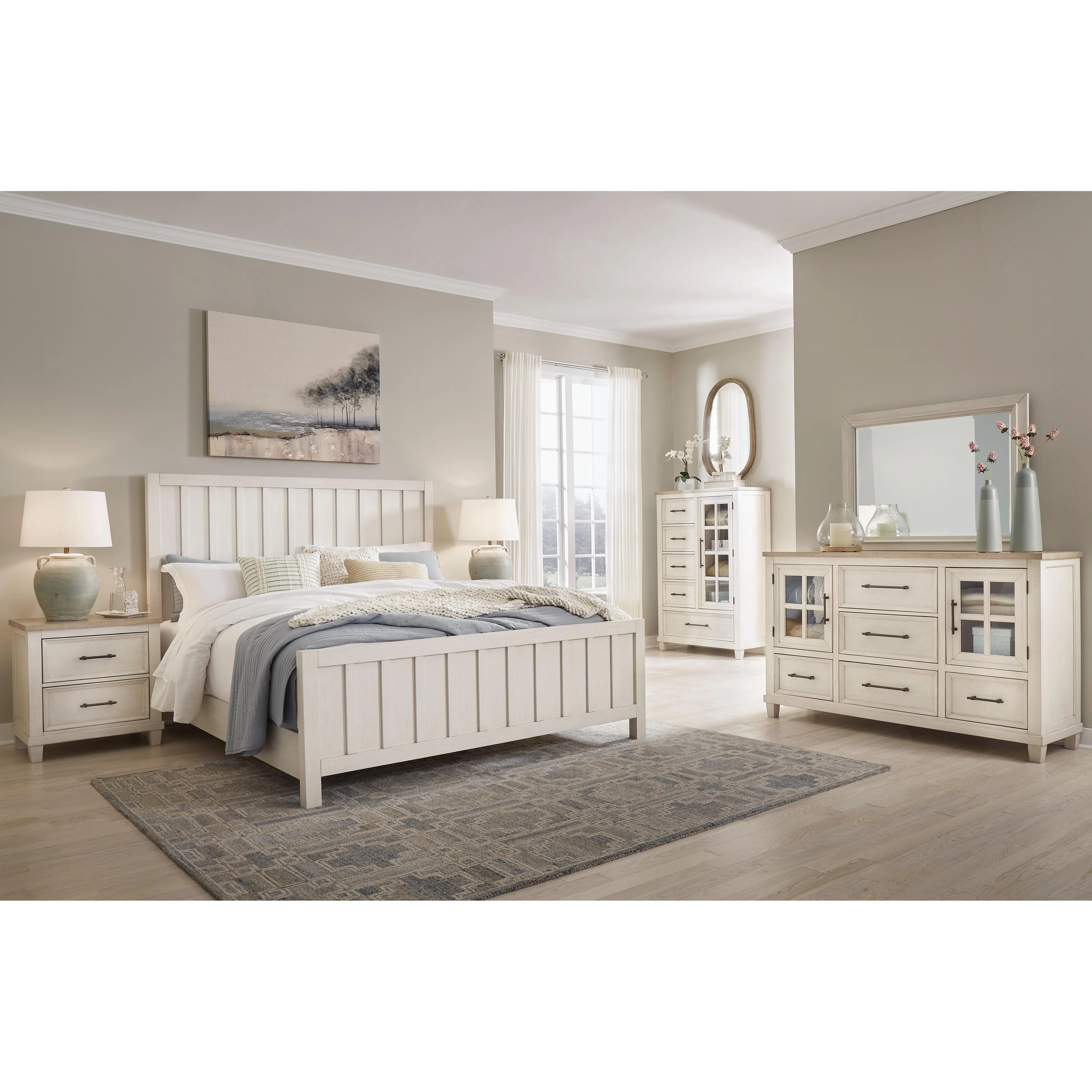 Benchcraft Shaybrock B683 7 pc Queen Panel Bedroom Set - Image 1