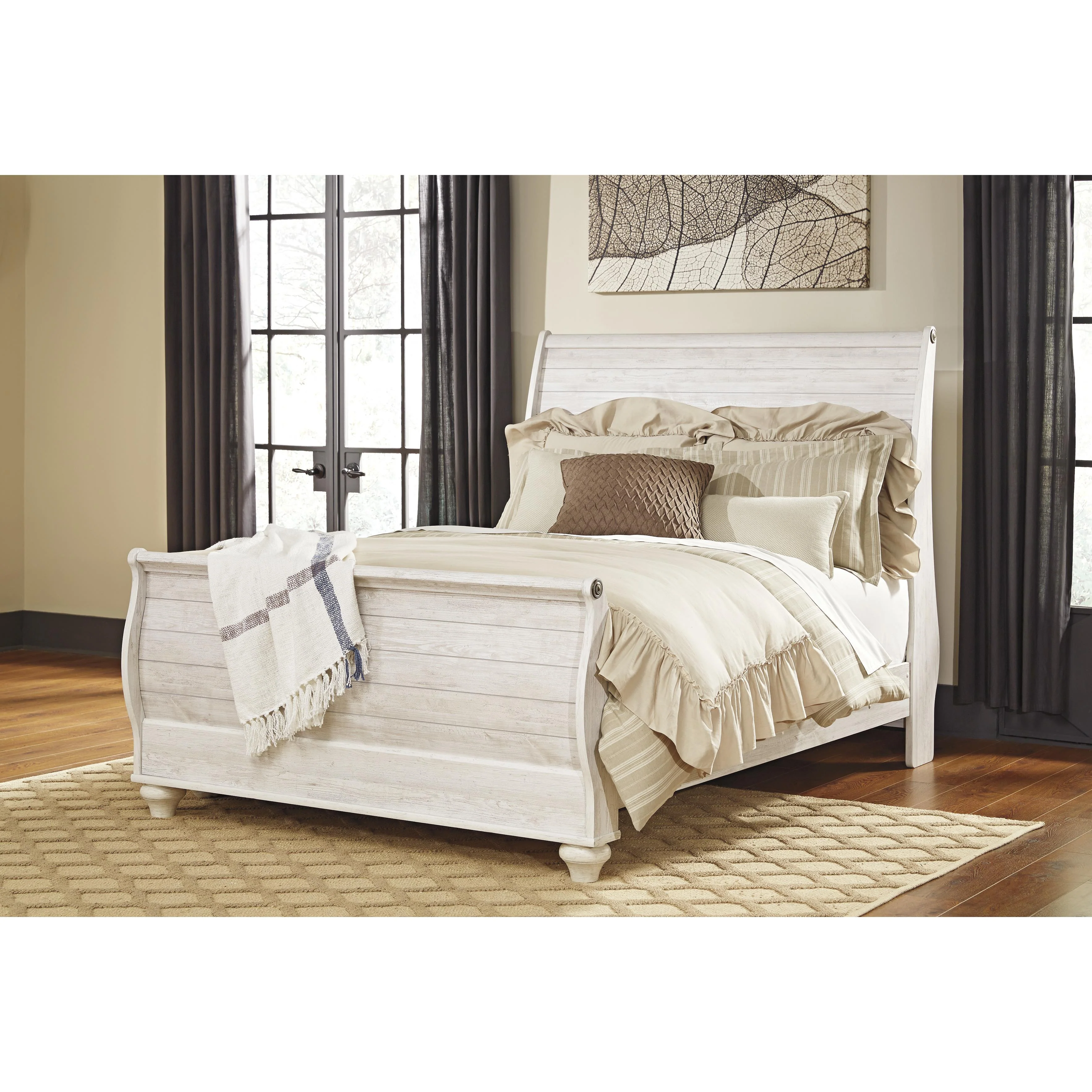 Signature Design by Ashley Willowton Queen Sleigh Bed B267-77/B267-74/B267-96 - Image 1