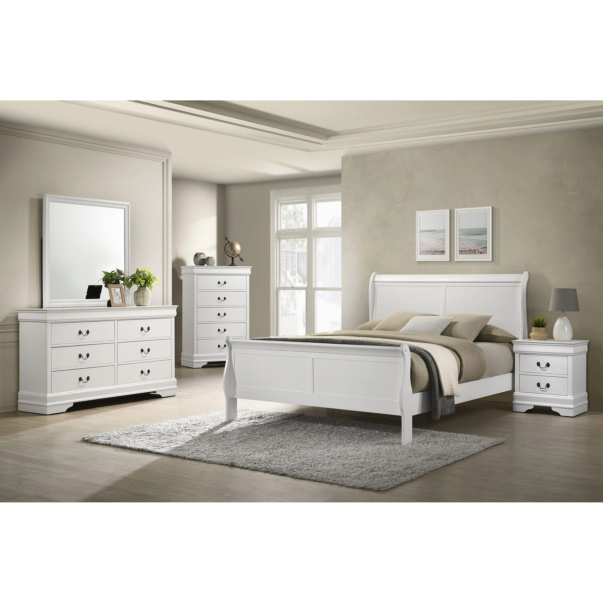 Coaster Furniture Louis Philippe 202441F-S5 7 pc Full Sleigh Bedroom Set - Image 1