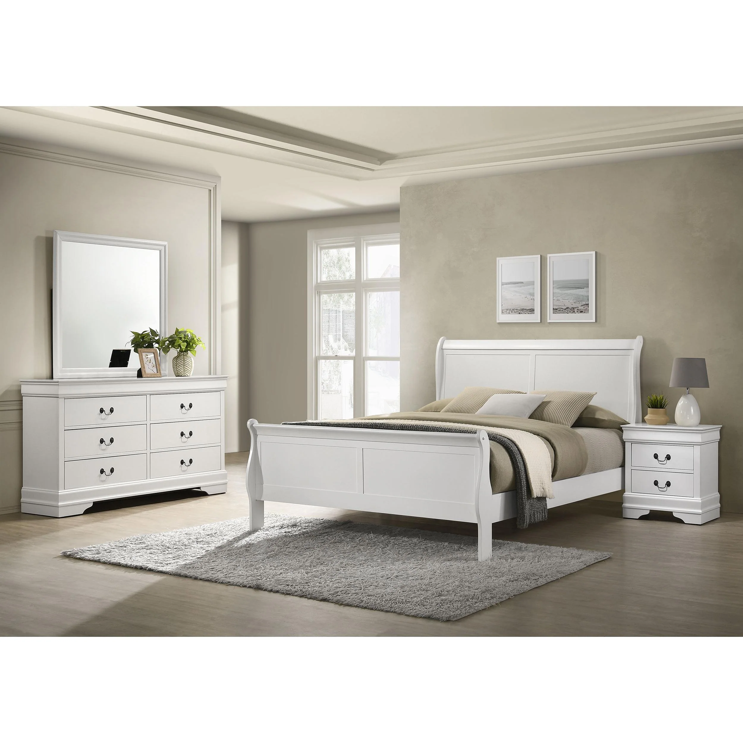 Coaster Furniture Louis Philippe 202441T-S4 6 pc Twin Sleigh Bedroom Set - Image 1