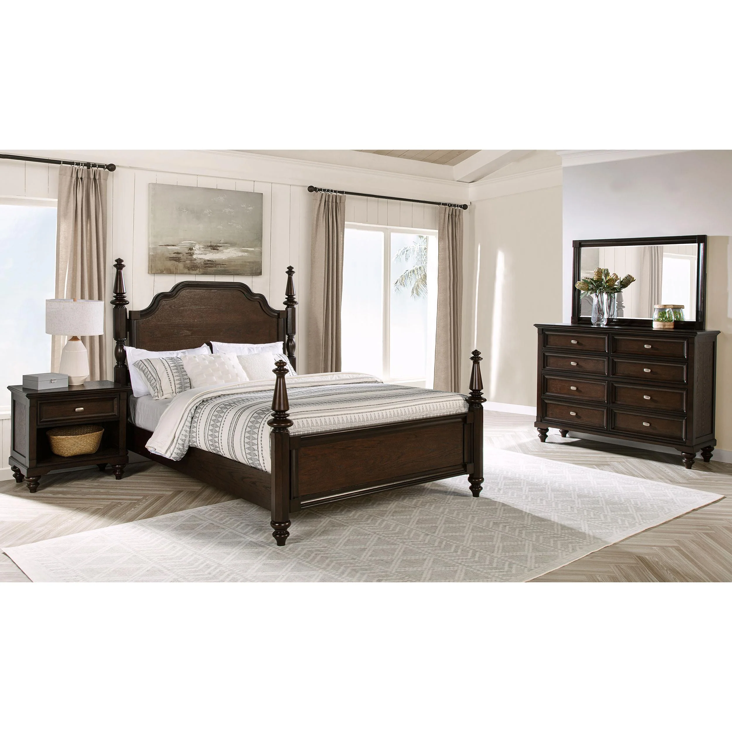 Coaster Furniture Andover 223631KW-S4 6 pc California King Poster Bedroom Set - Image 1