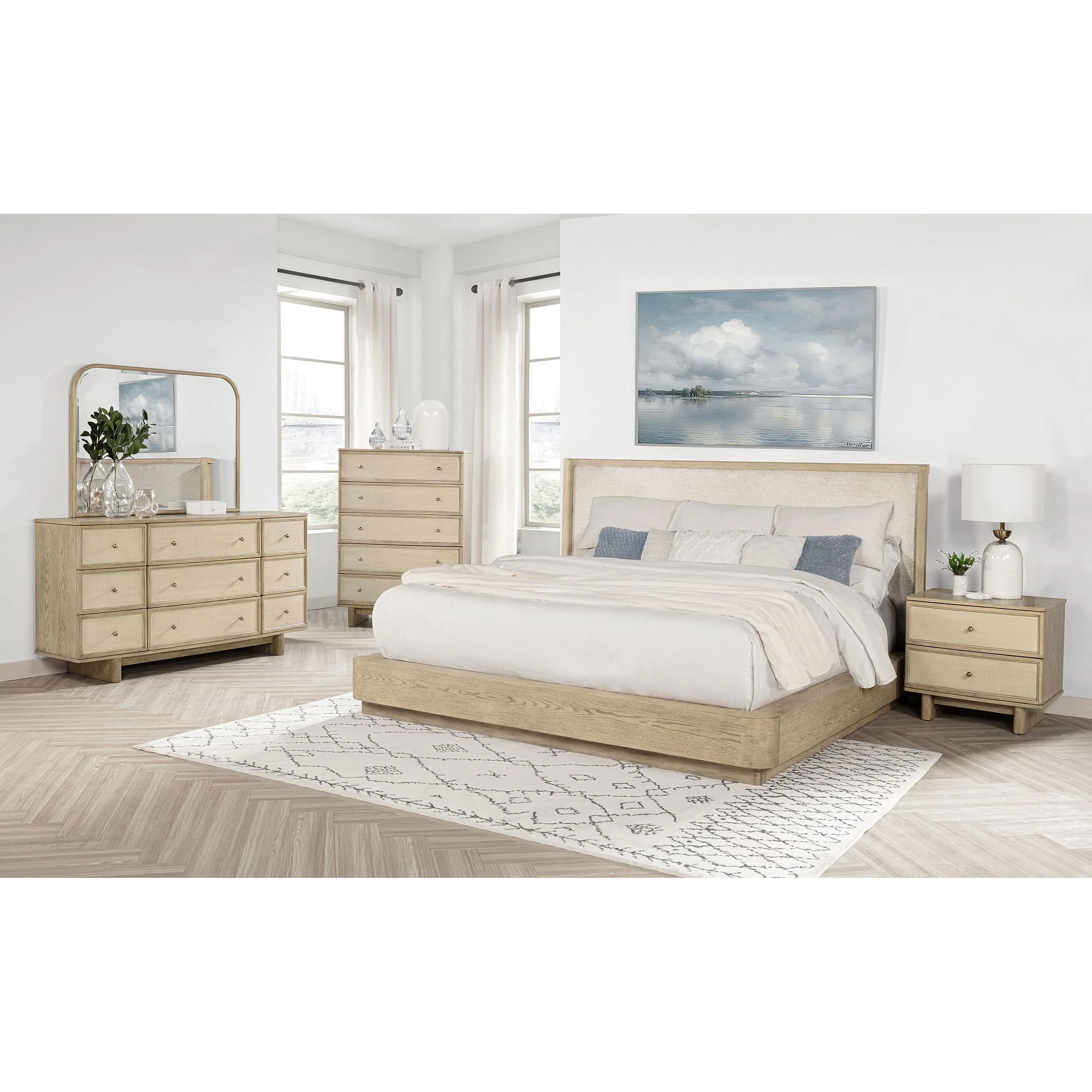 Coaster Furniture Kailani 225041KE-S5 7 pc King Panel Bedroom Set - Image 1