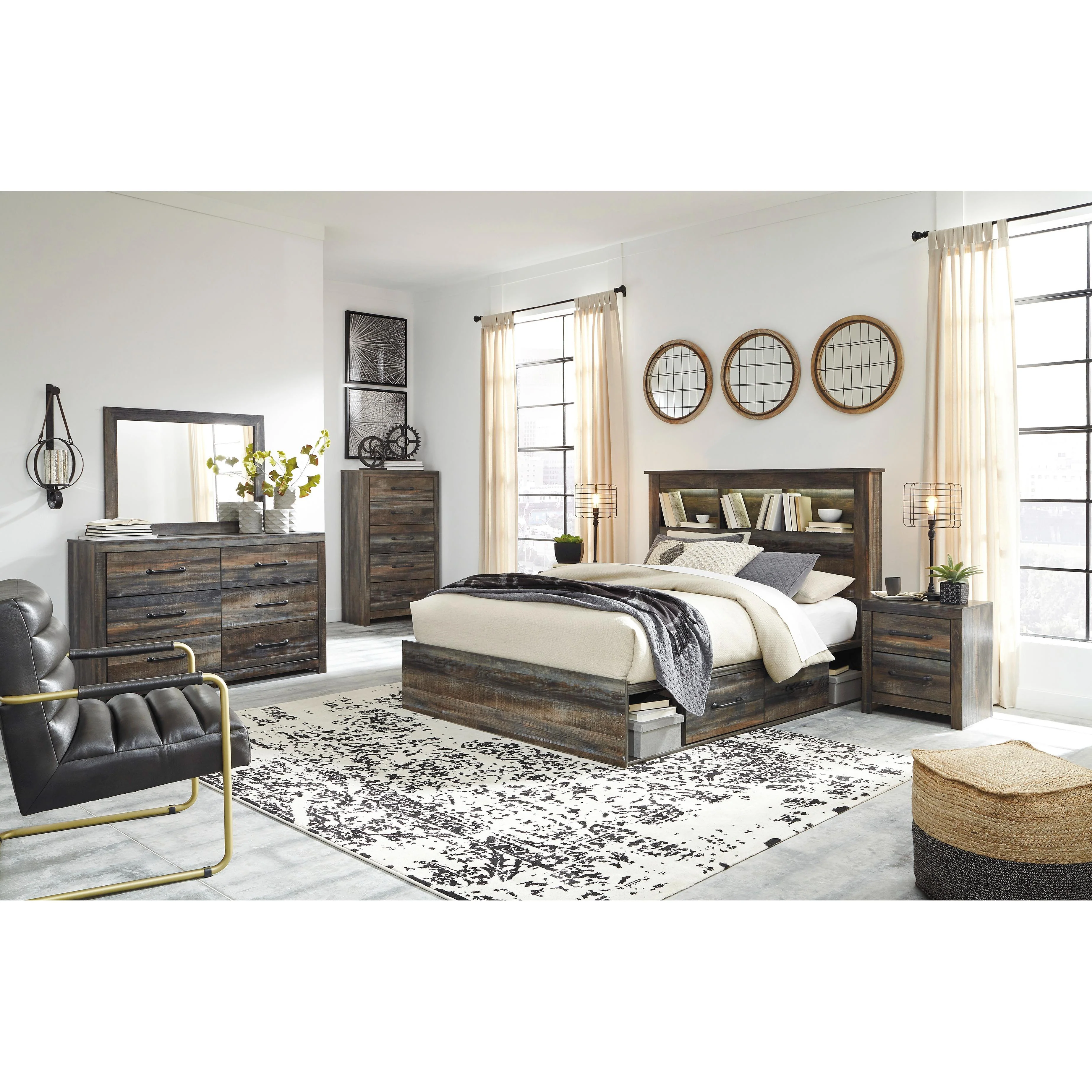 Signature Design by Ashley Drystan B211B77 8 pc Queen Bookcase Bedroom Set - Image 1