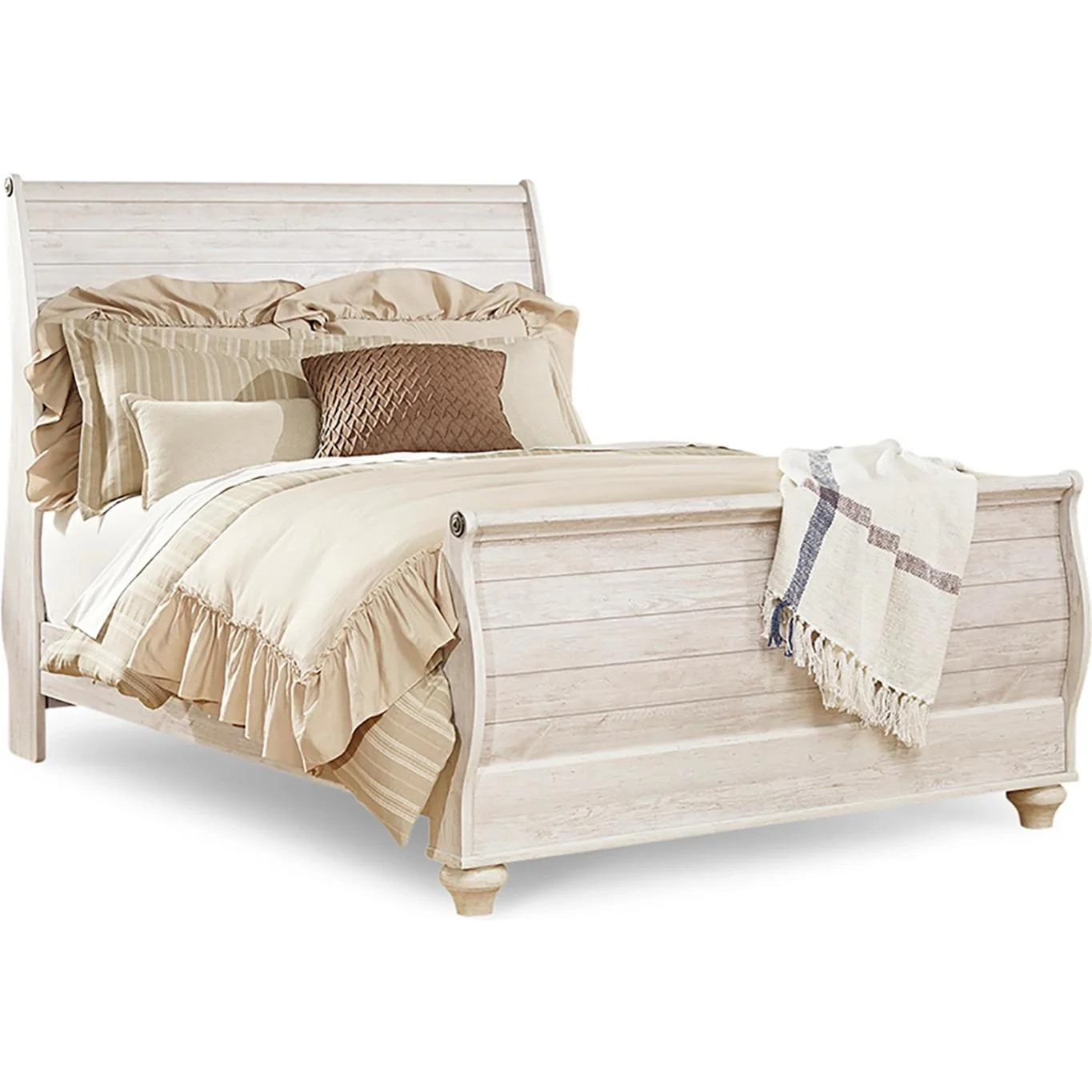 Signature Design by Ashley Willowton B267B58 8 pc Queen Sleigh Bedroom Set - Image 2