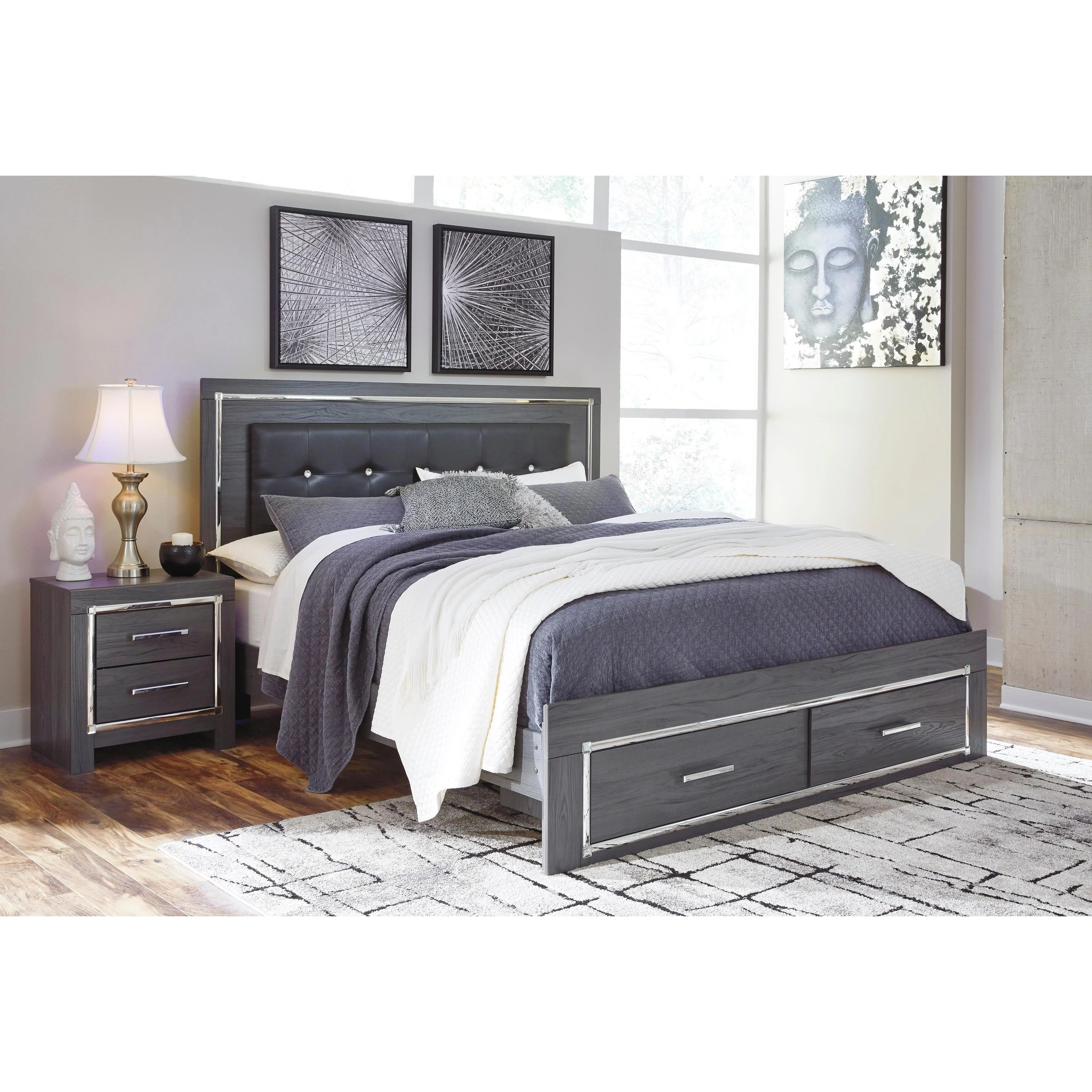 Signature Design by Ashley Lodanna B214B17 6 pc King Panel Storage Bedroom Set - Image 2