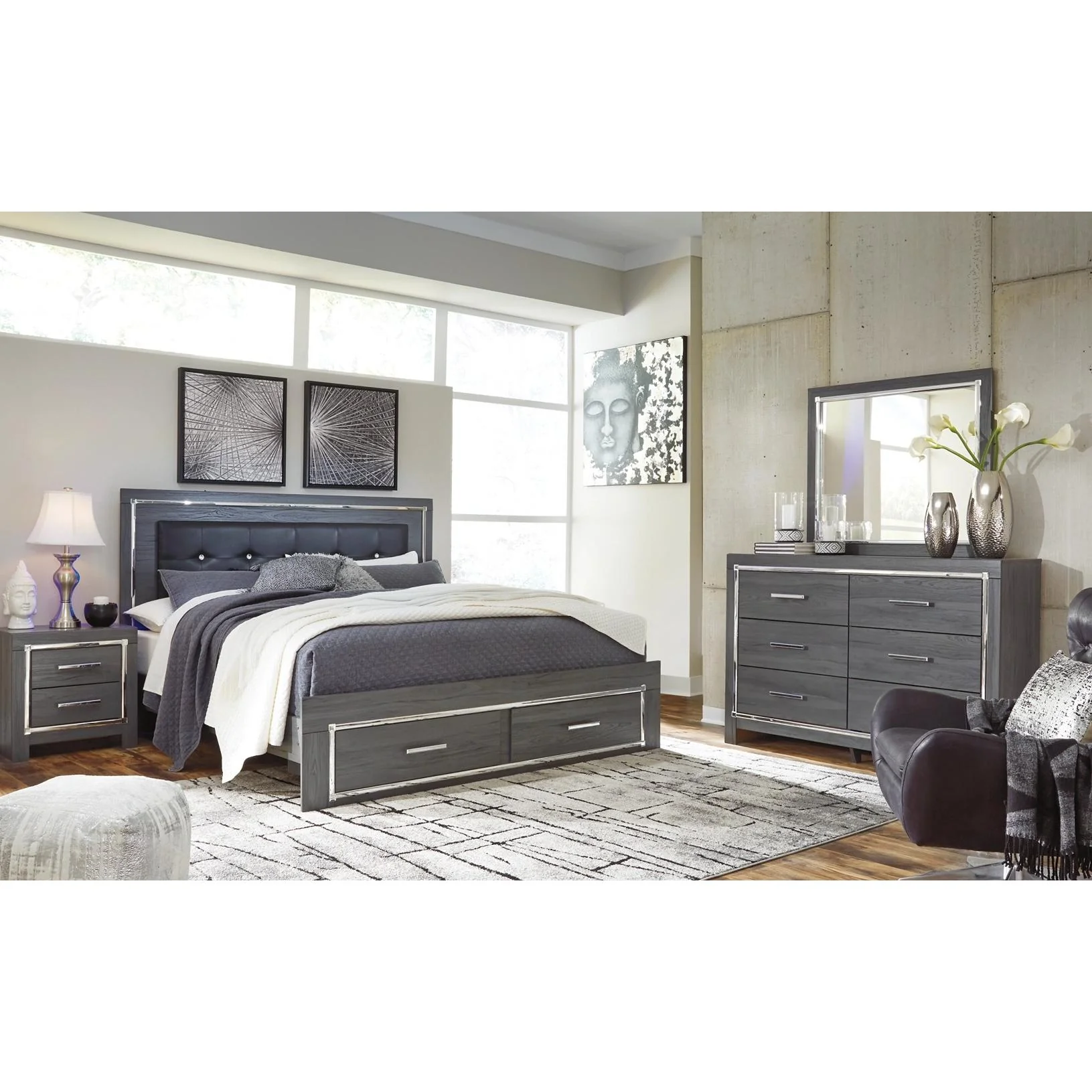 Signature Design by Ashley Lodanna B214B24 6 pc King Panel Storage Bedroom Set - Image 1
