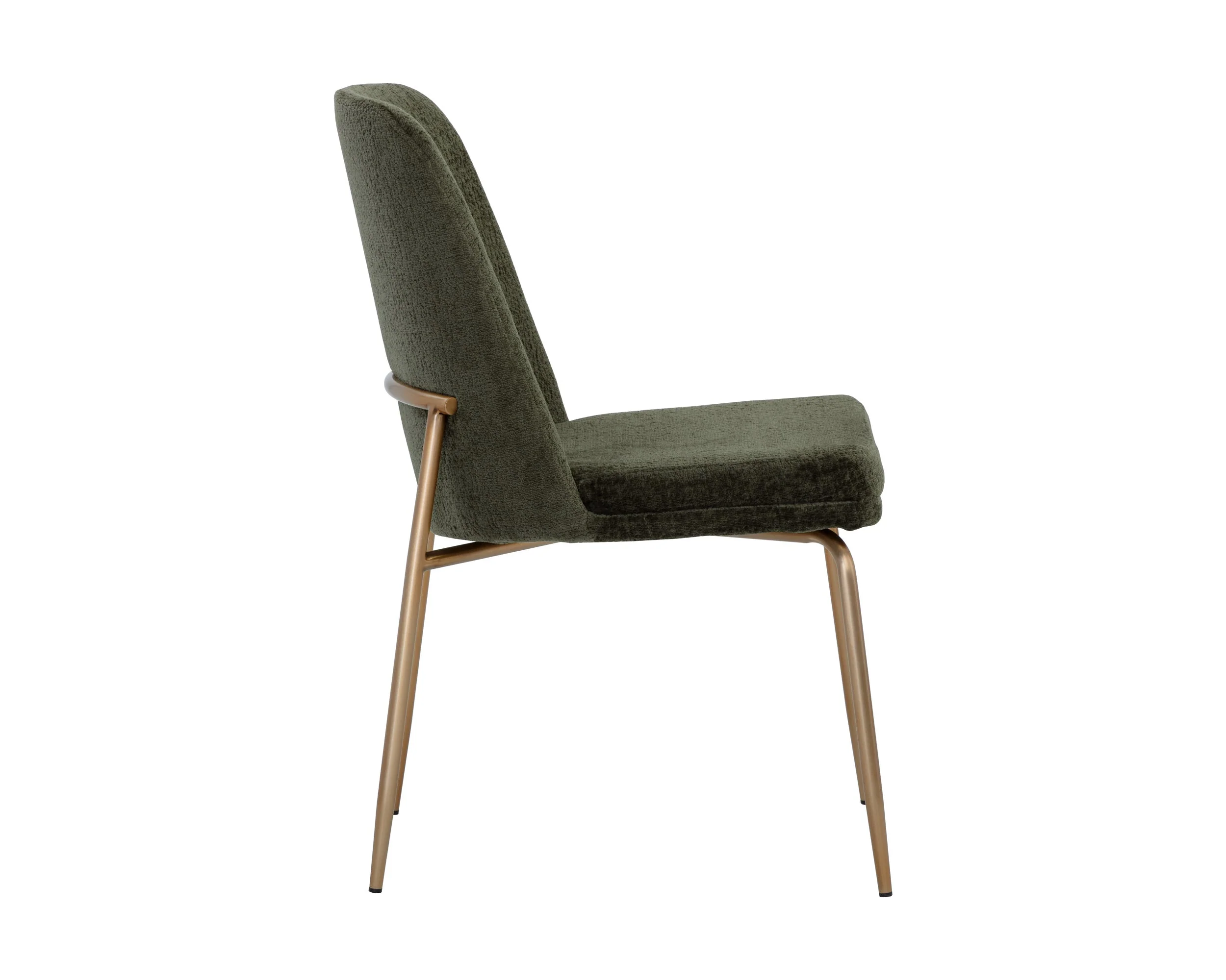 Zeke Dining Chair - Antique Brass - Bergen Olive - Image 3