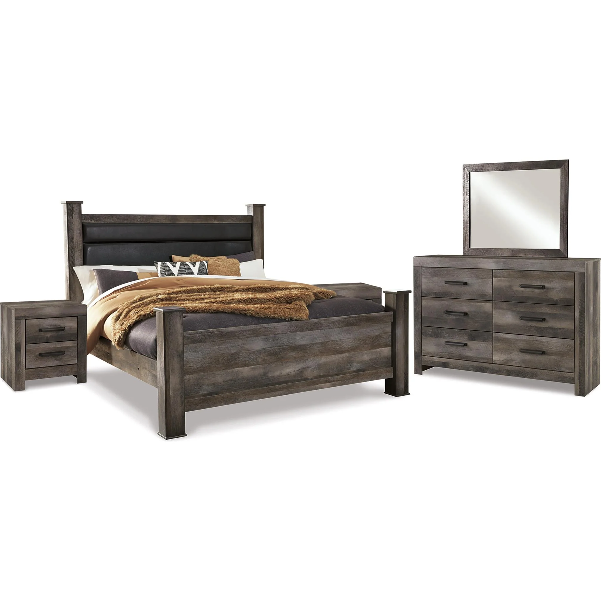 Signature Design by Ashley Wynnlow B440B35 6 pc King Poster Bedroom Set - Image 1