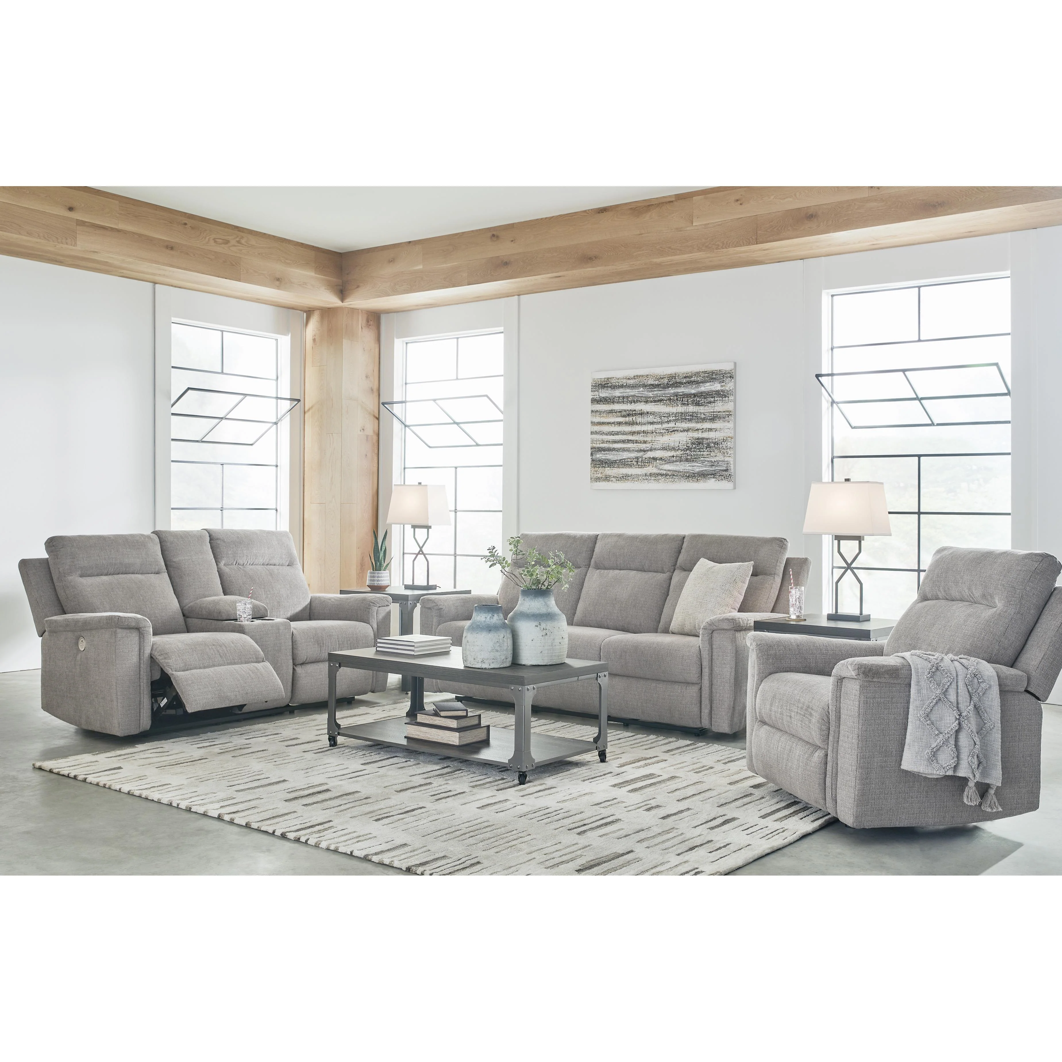Signature Design by Ashley Barnsana 33201U2 3 pc Power Reclining Living Room Set - Image 2