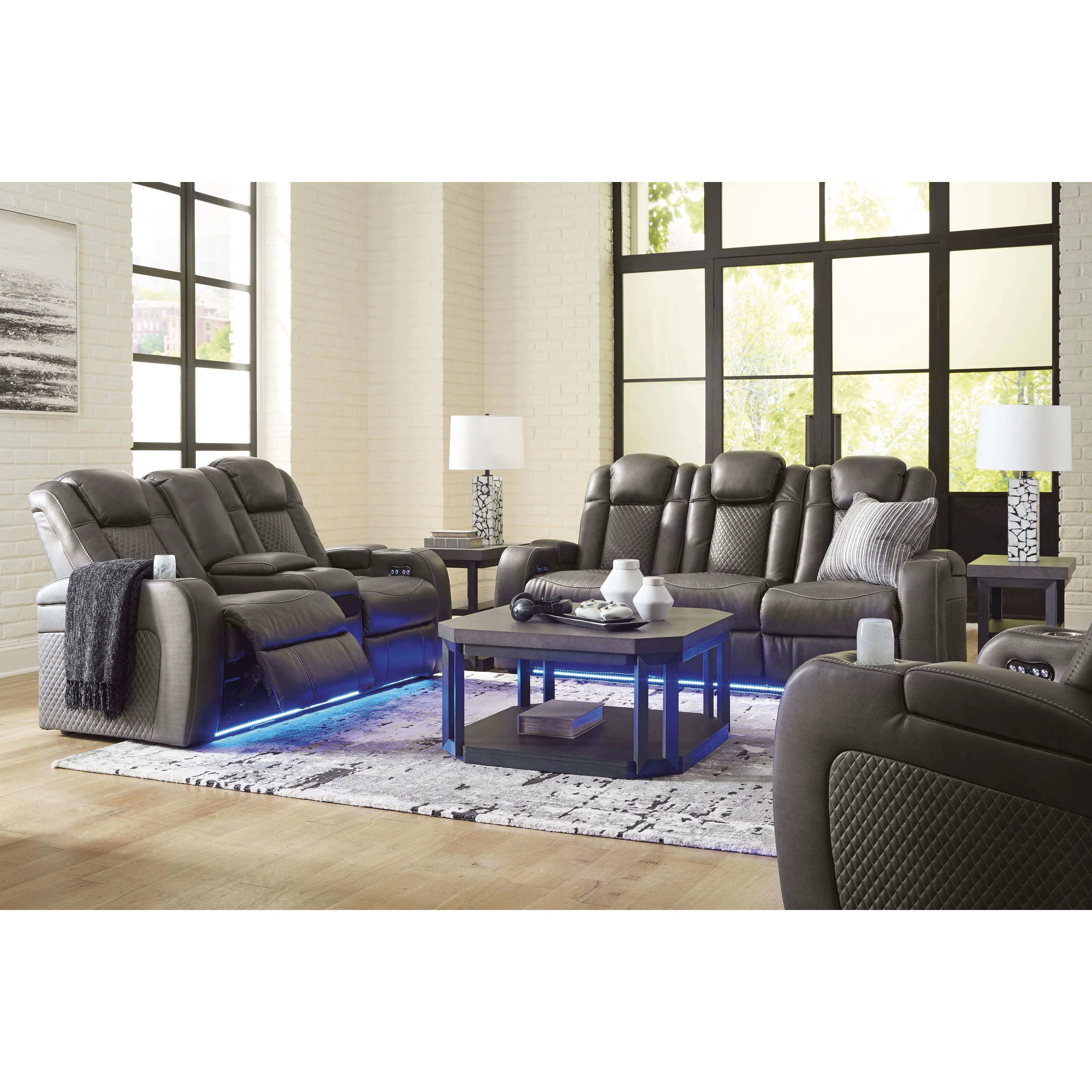 Signature Design by Ashley Fyne-Dyme 36602U2 3 pc Power Reclining Living Room Set - Image 2