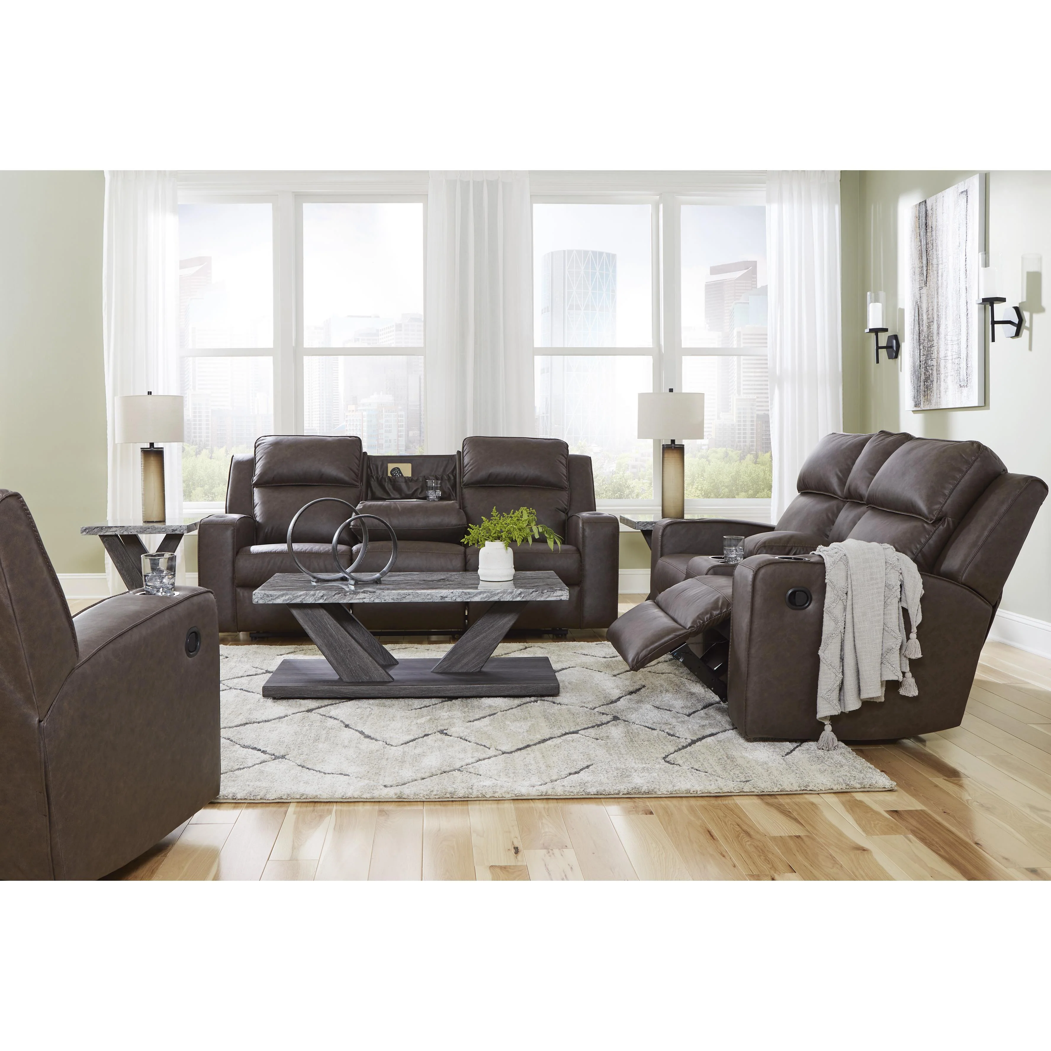 Signature Design by Ashley Lavenhorne 63306U2 3 pc Reclining Living Room Set - Image 3