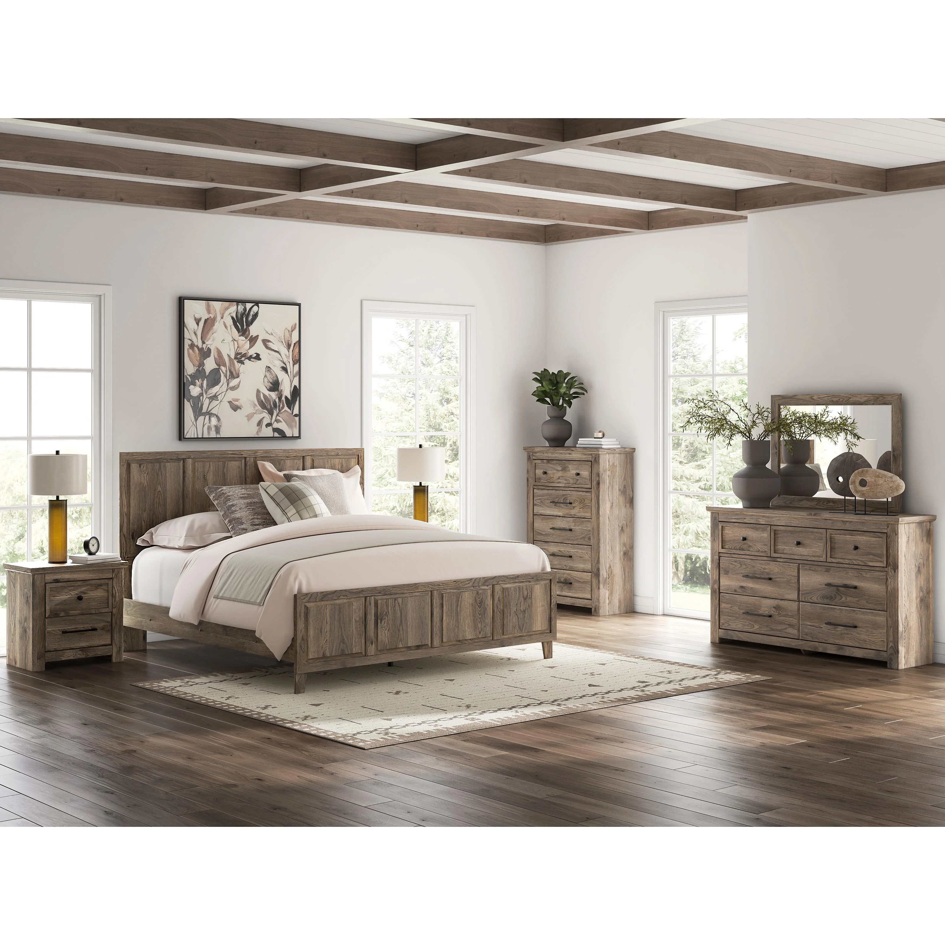 Signature Design by Ashley Rusticott PCB2260 8 pc King Panel Bedroom Set - Image 1
