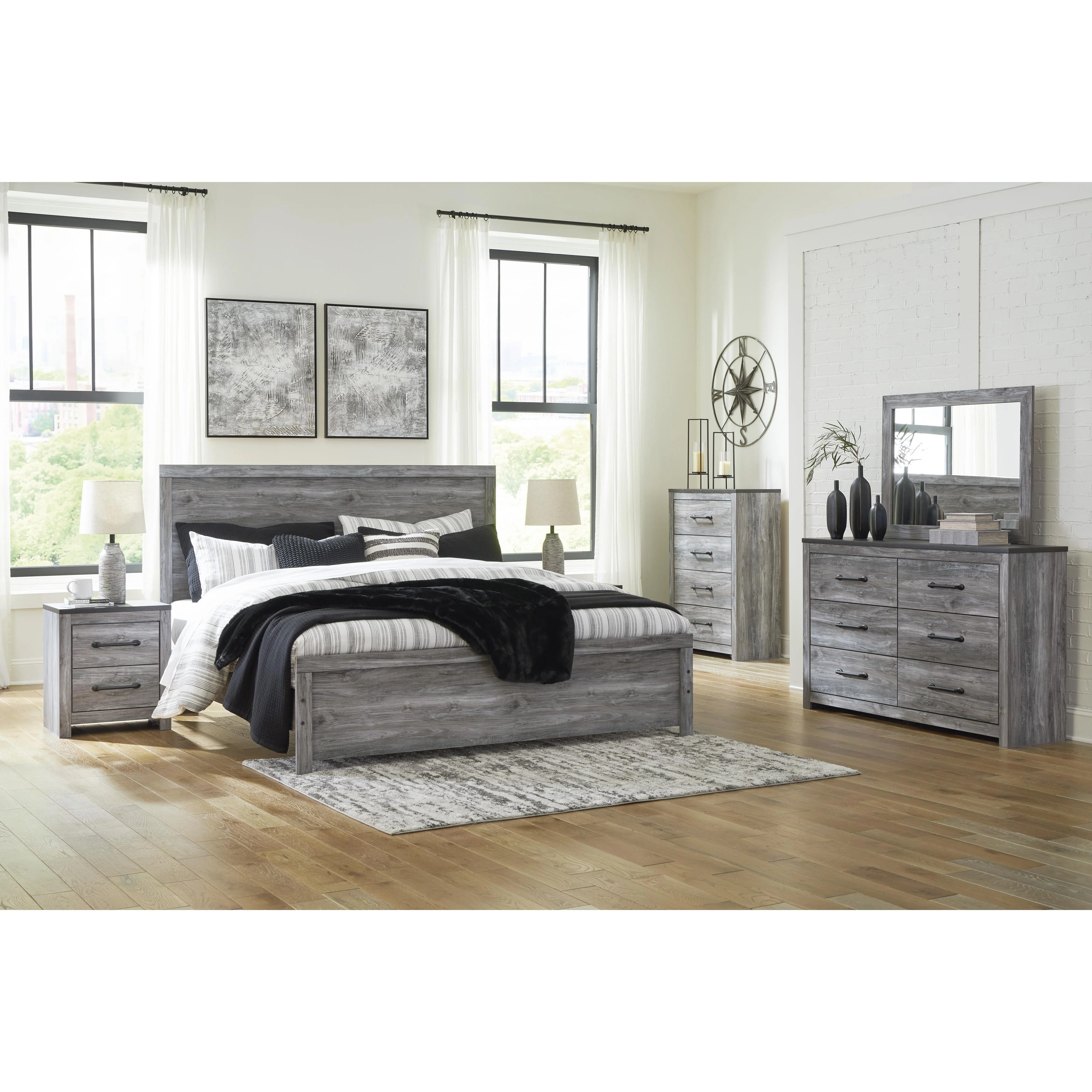 Signature Design by Ashley Bronyan B1290B9 6 pc King Panel Bedroom Set - Image 1