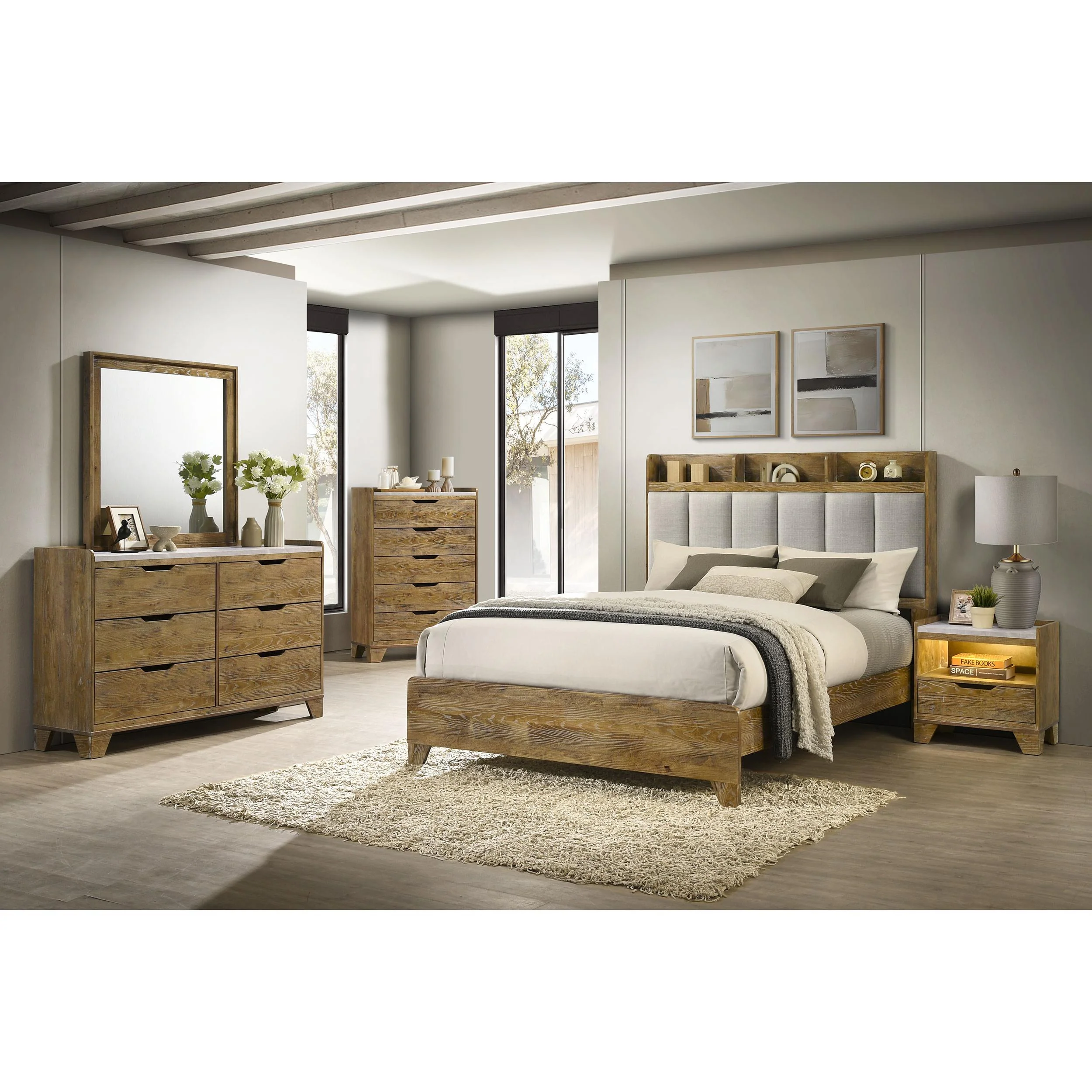 Coaster Furniture Henderson 222971KE-S4 6 pc King Bookcase Bedroom Set - Image 1