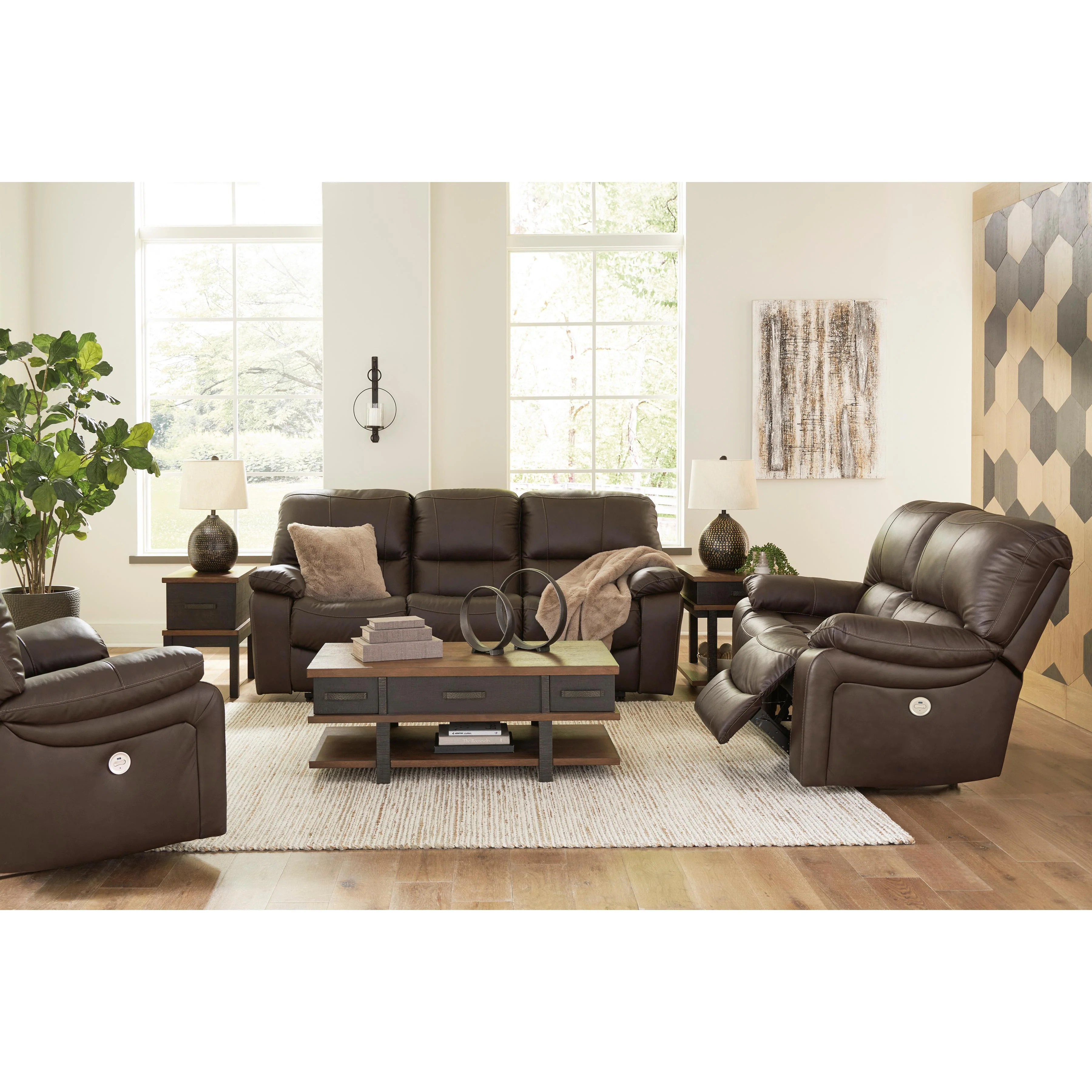 Signature Design by Ashley Leesworth U43808U2 3 pc Power Reclining Living Room Set - Image 2