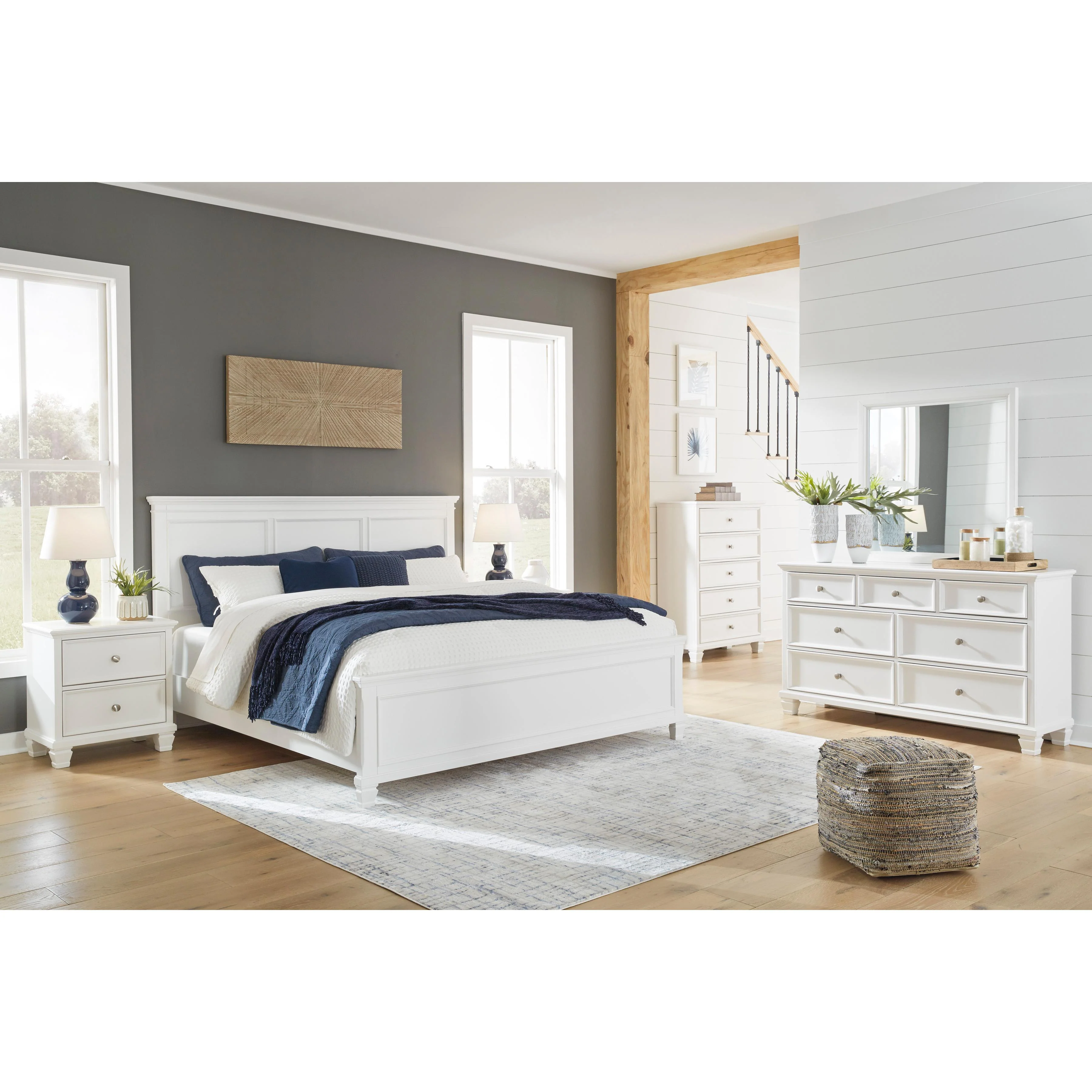 Signature Design by Ashley Fortman B680B18 7 pc King Panel Bedroom Set - Image 1