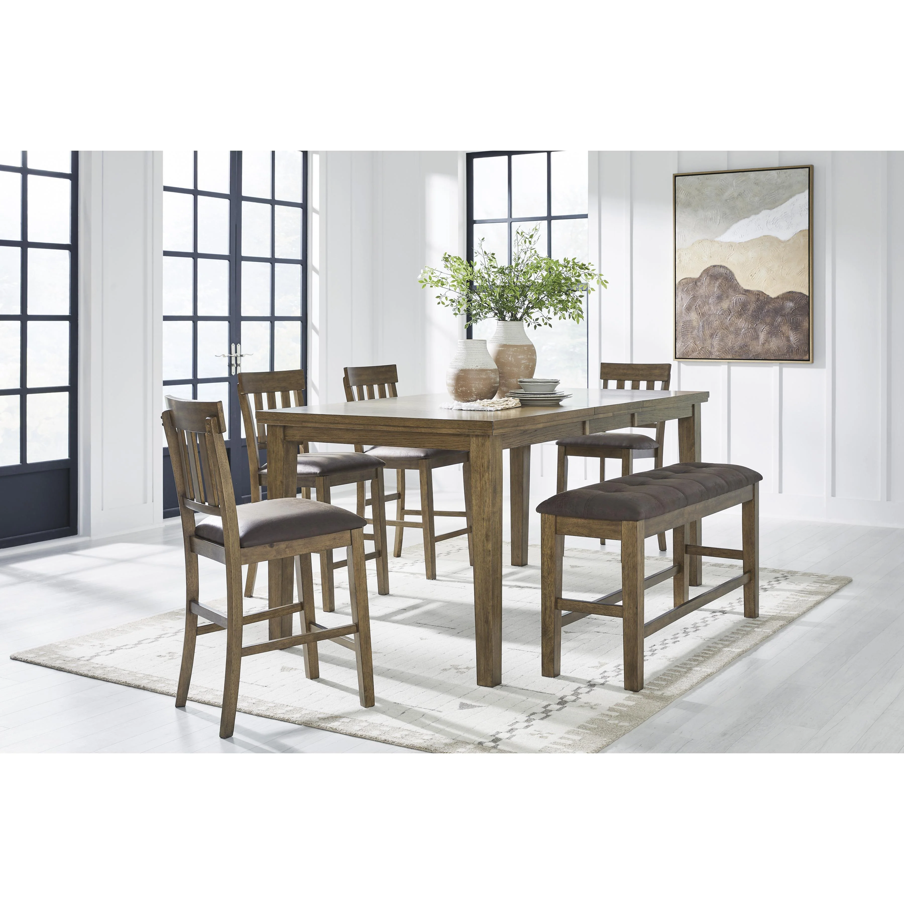 Signature Design by Ashley Urbinforte PCD592 6 pc Counter Height Dining Set - Image 1