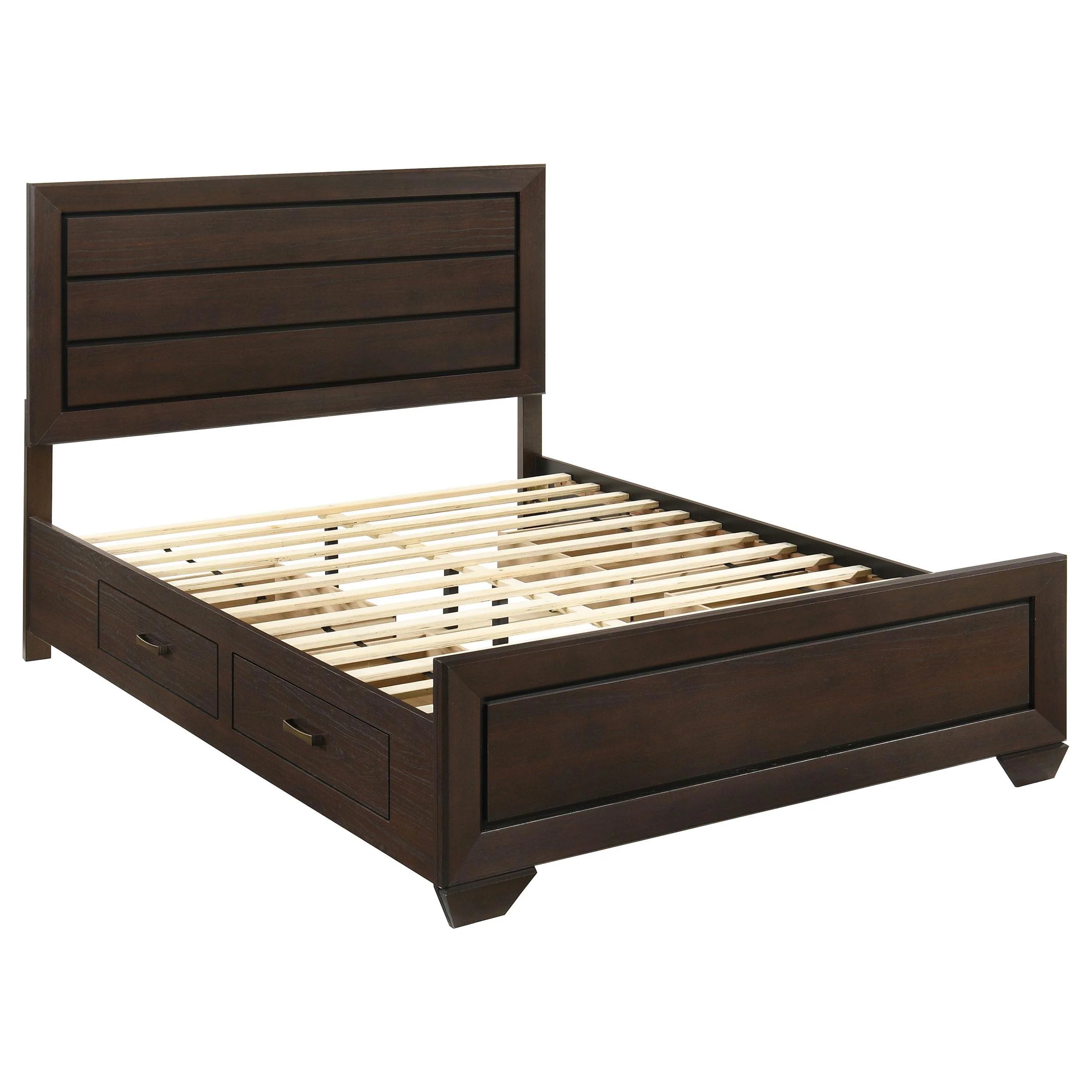 Coaster Furniture Kauffman 204390Q Wood Queen Storage Panel Bed - Dark Cocoa - Image 1