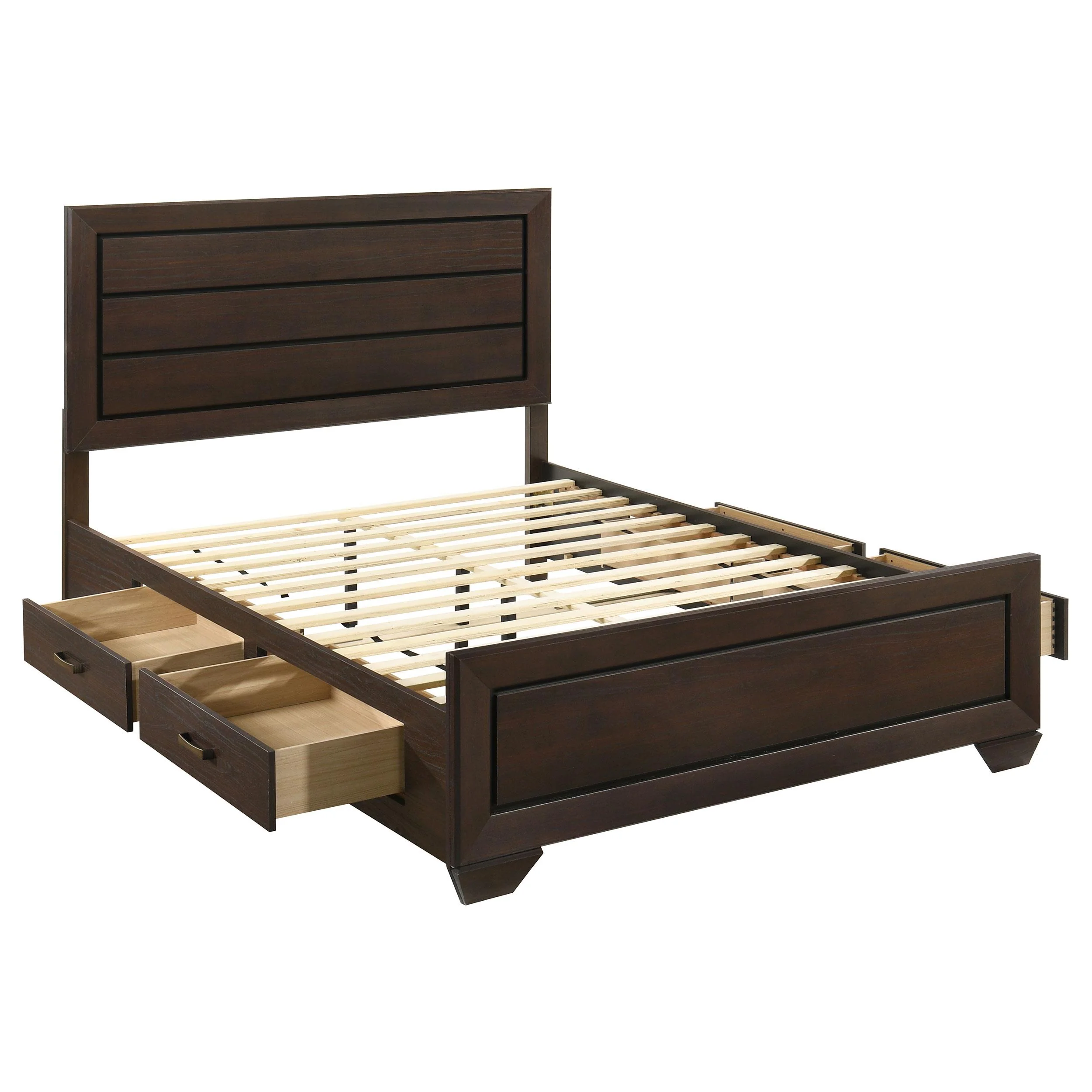 Coaster Furniture Kauffman 204390Q Wood Queen Storage Panel Bed - Dark Cocoa - Image 2