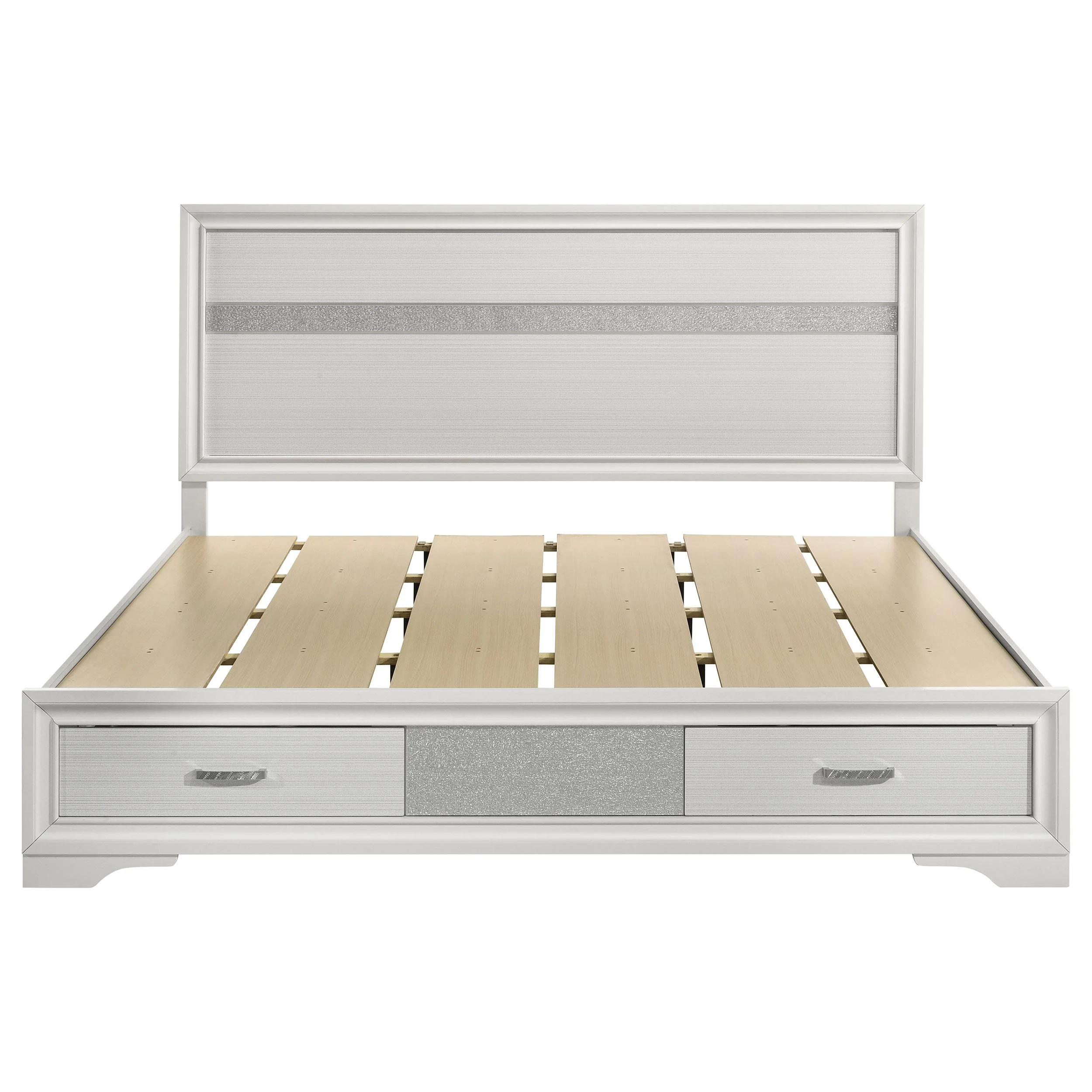 Coaster Furniture Miranda 205111KW 51-inch Wood California King Storage Panel Bed - White - Image 3