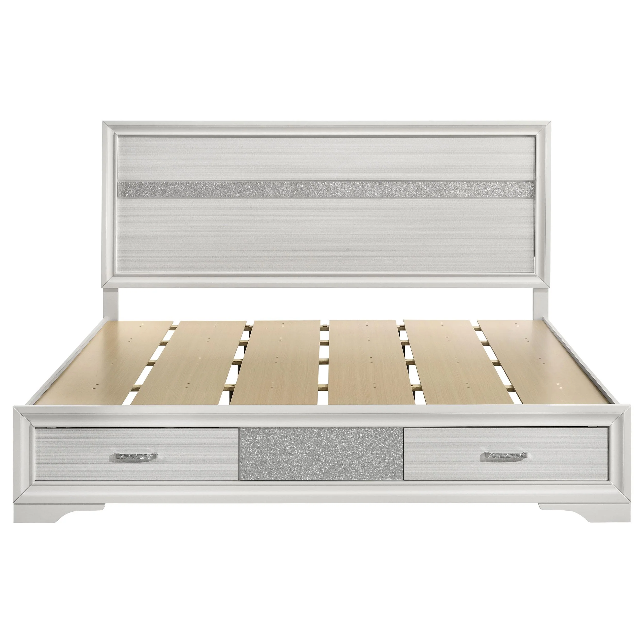 Coaster Furniture Miranda 205111KE 51-inch Wood Eastern King Storage Panel Bed - White - Image 3