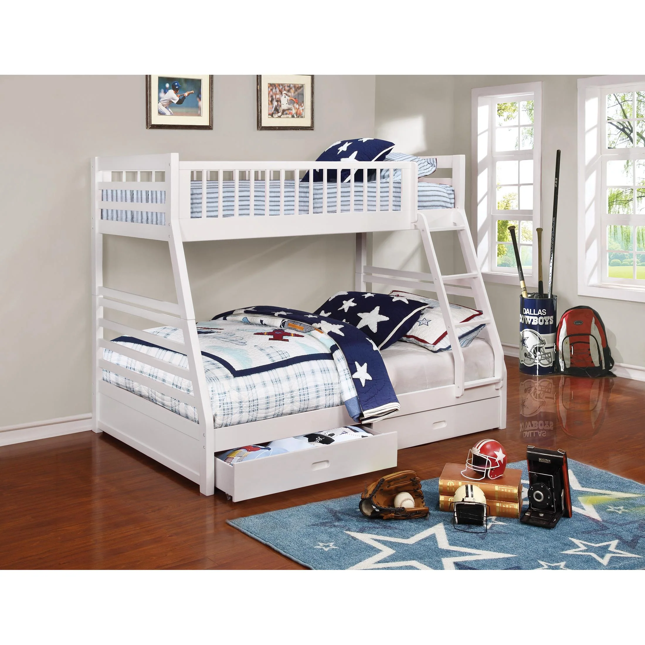 Coaster Furniture Ashton 460180 2-Drawer Wood Twin Over Full Bunk Bed - White - Image 2