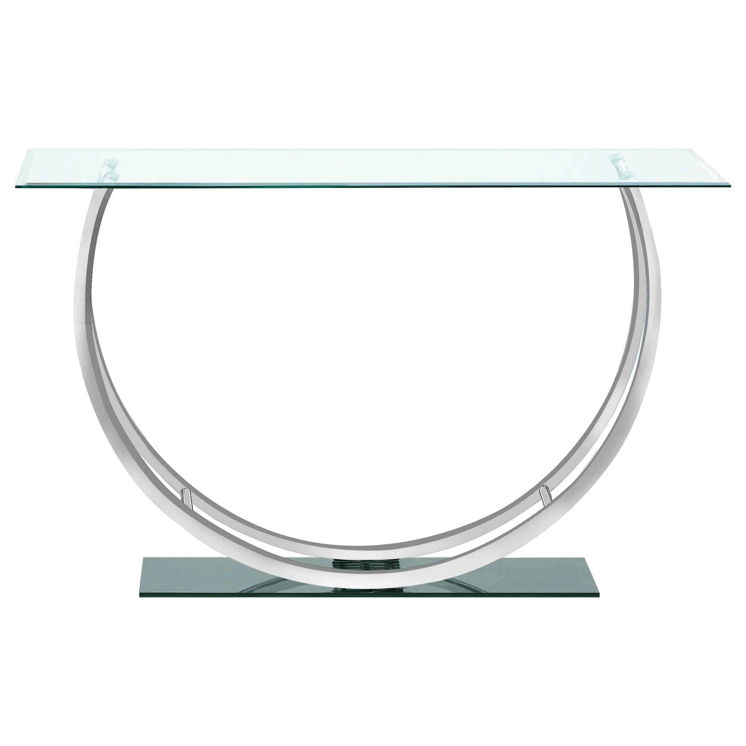 Coaster Furniture Danville 704989 U-shaped Glass Top Entryway Console Table - Chrome - Image 3