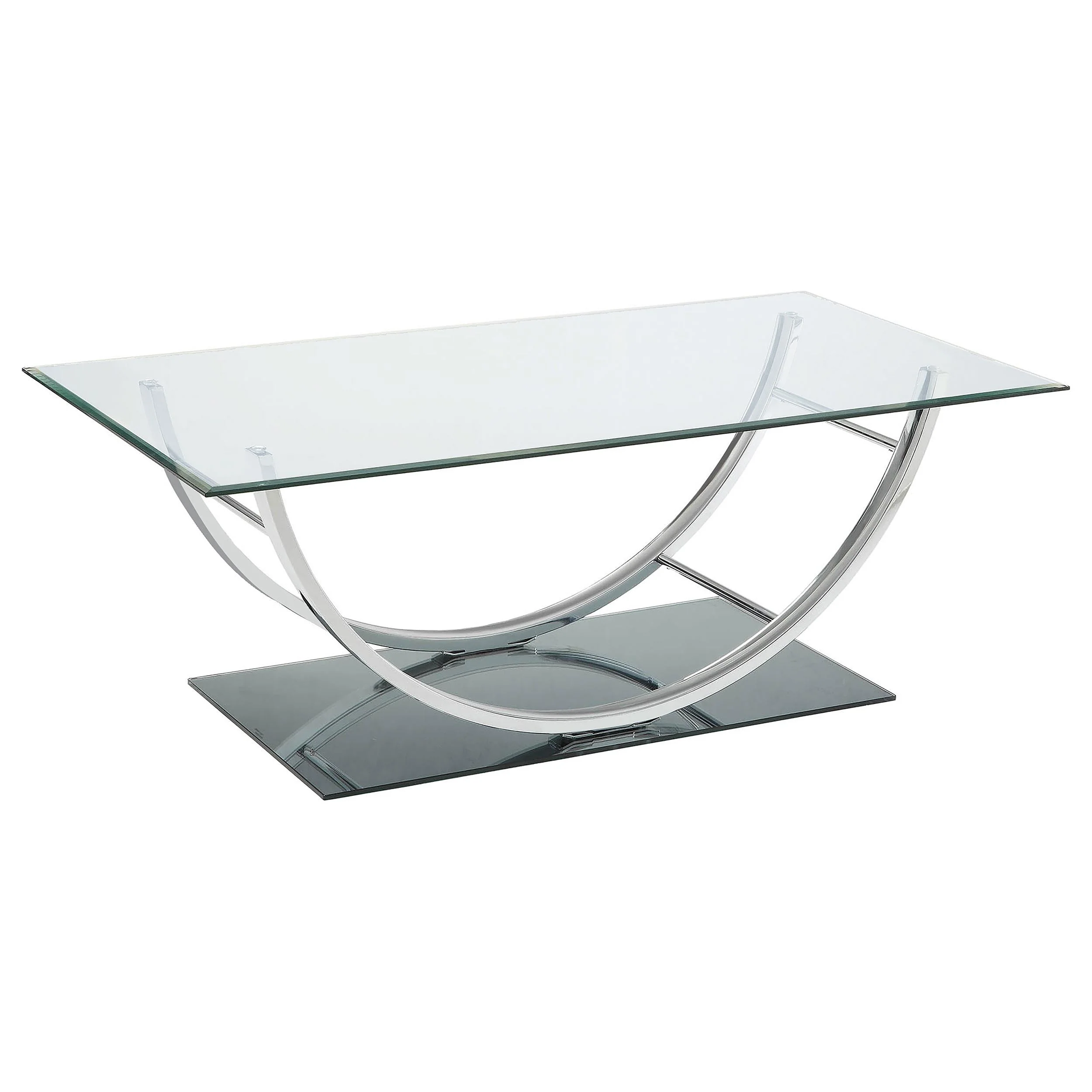 Coaster Furniture Danville 704988 Rectangular U-Shaped Glass Top Coffee Table – Chrome
