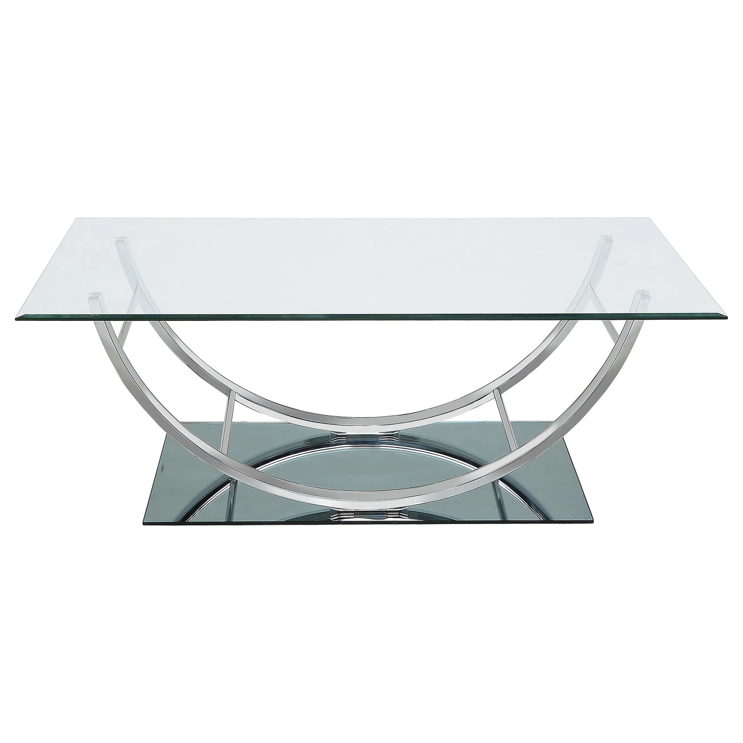 Coaster Furniture Danville 704988 Rectangular U-Shaped Glass Top Coffee Table - Chrome - Image 2
