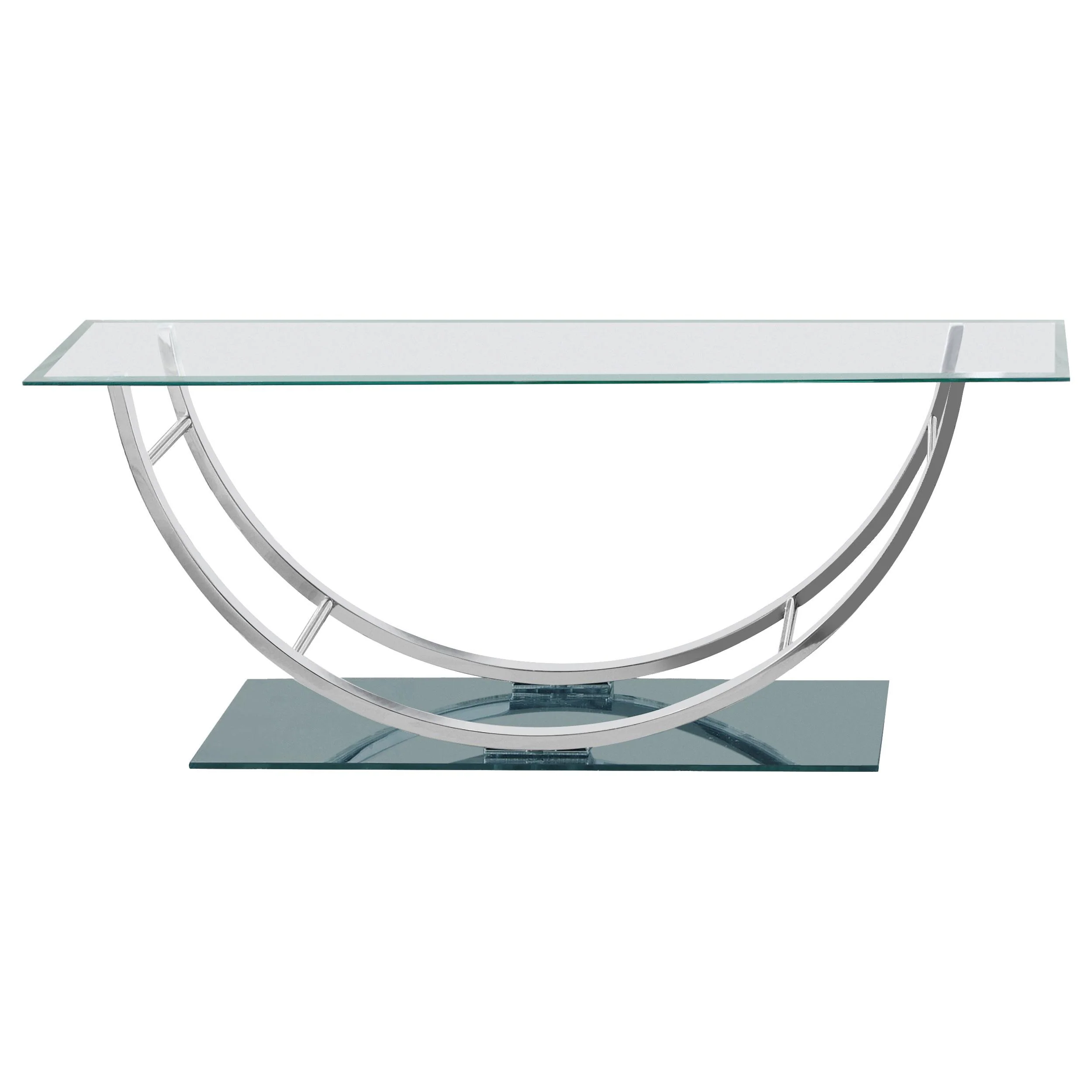Coaster Furniture Danville 704988 Rectangular U-Shaped Glass Top Coffee Table - Chrome - Image 3