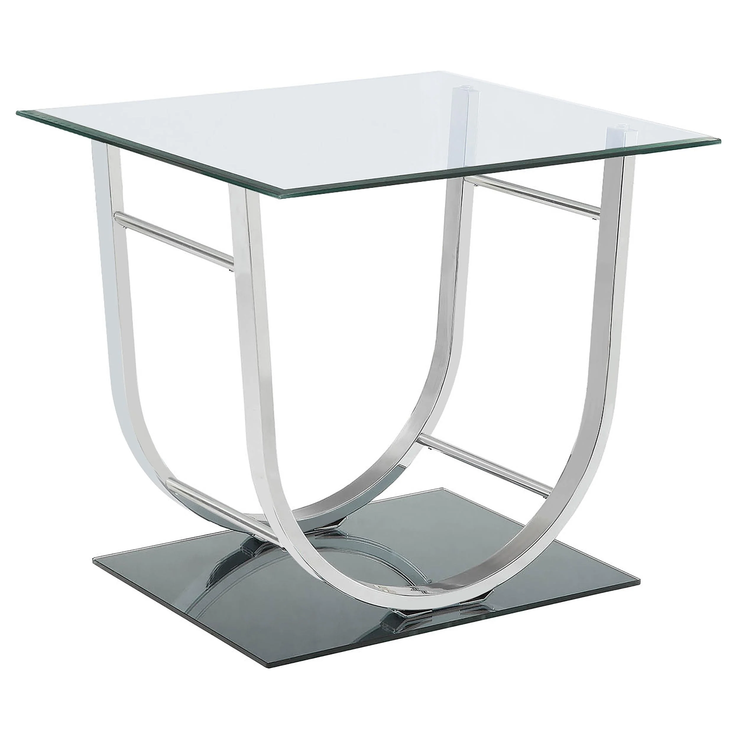 Coaster Furniture Danville 704987 Square U-Shaped Glass Top Side End Table – Chrome