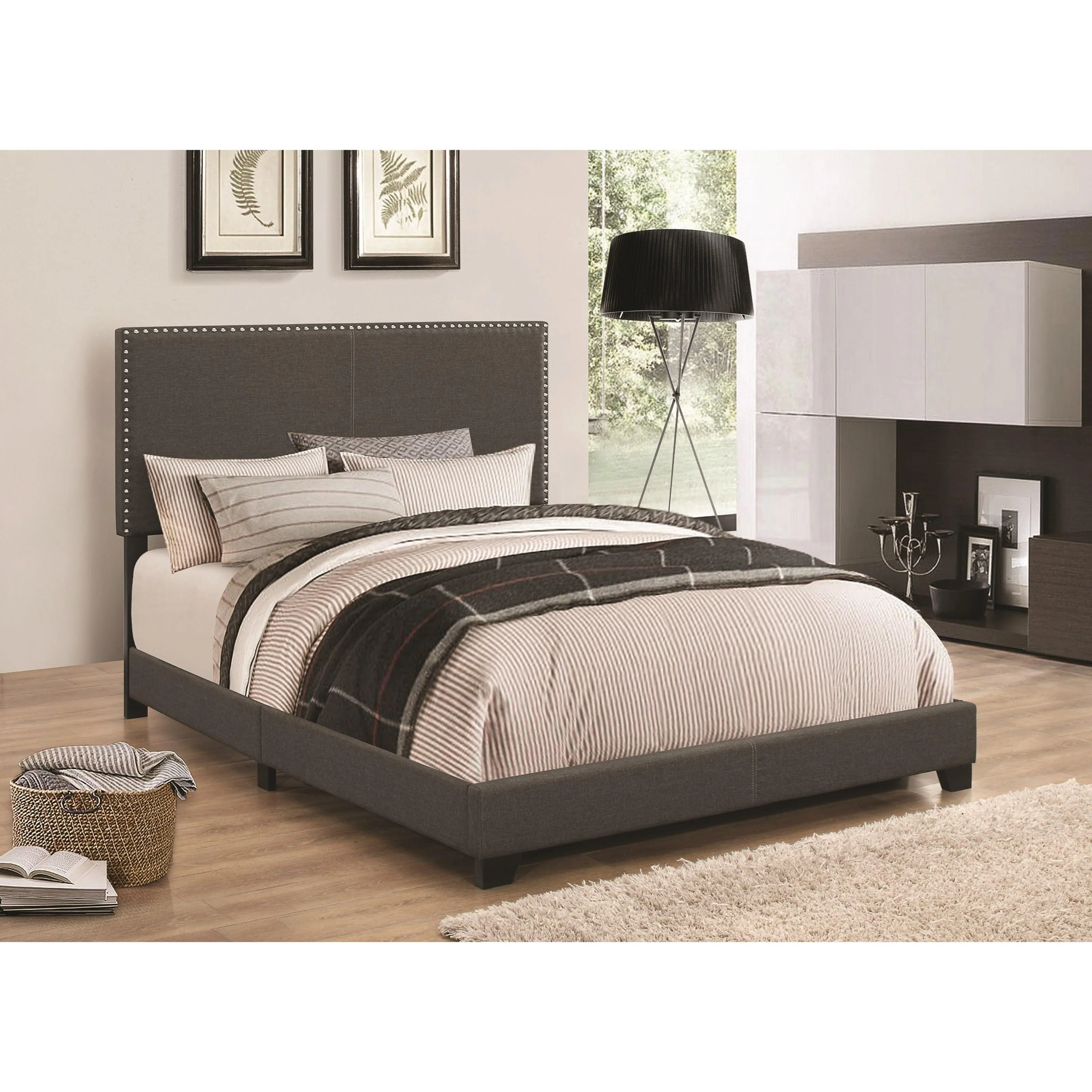 Coaster Furniture Boyd 350061F Upholstered Full Panel Bed - Charcoal - Image 1