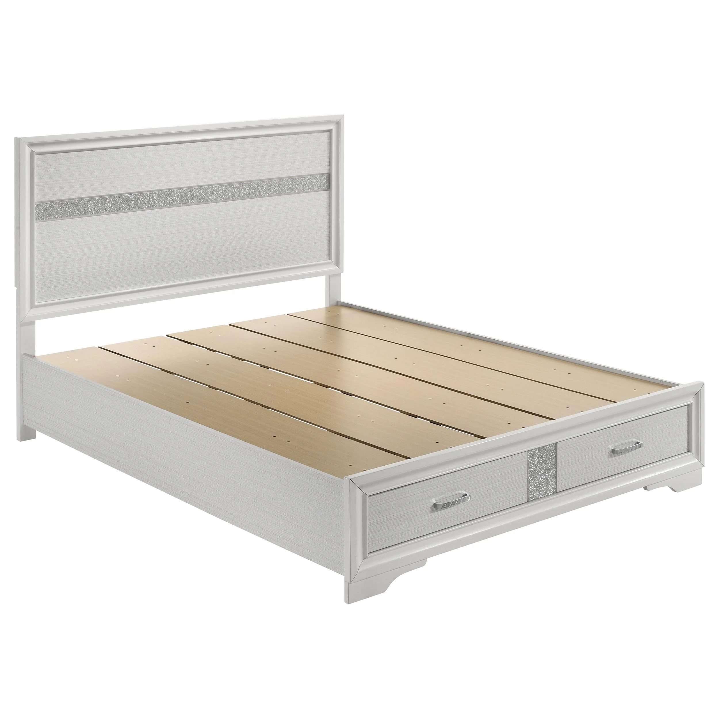 Coaster Furniture Miranda 205111Q 51-inch Wood Queen Storage Panel Bed - White - Image 1