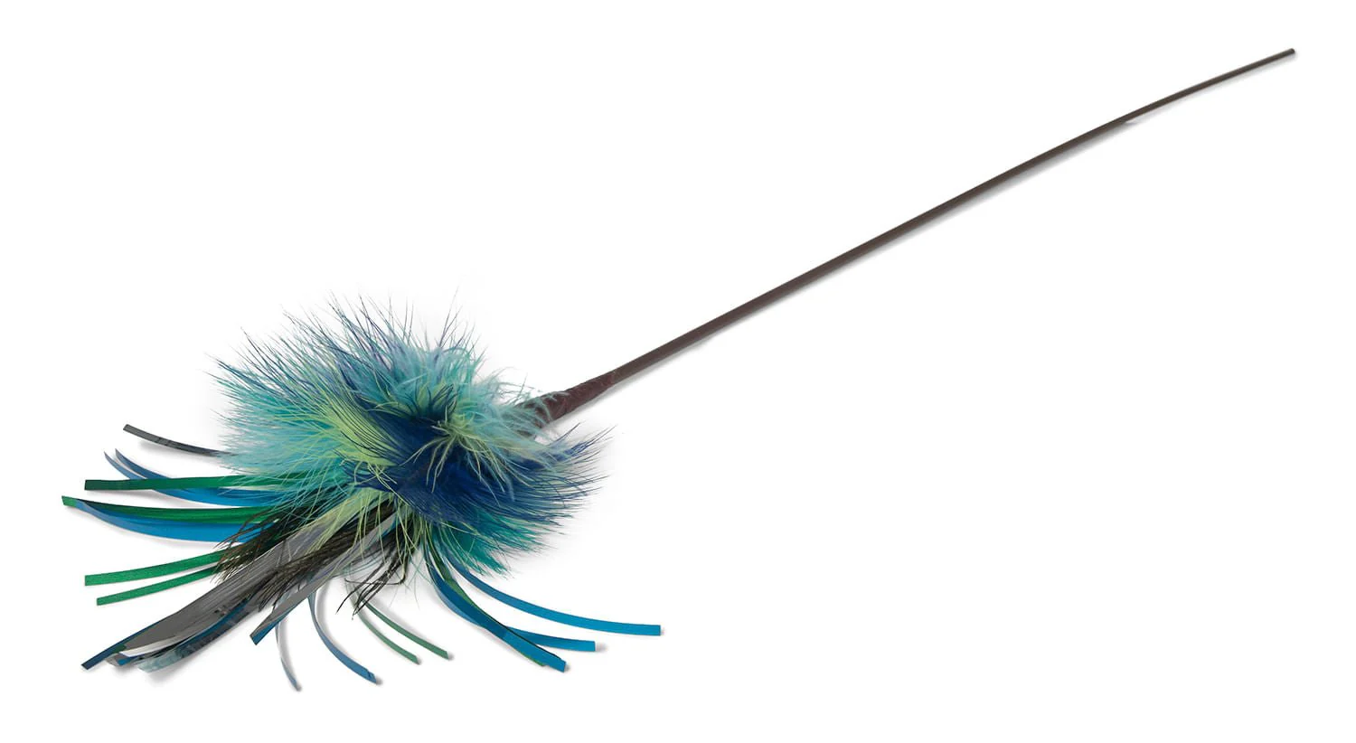 36" Long Peacock Sparkler Teaser Wand Cat Toy - Image 1