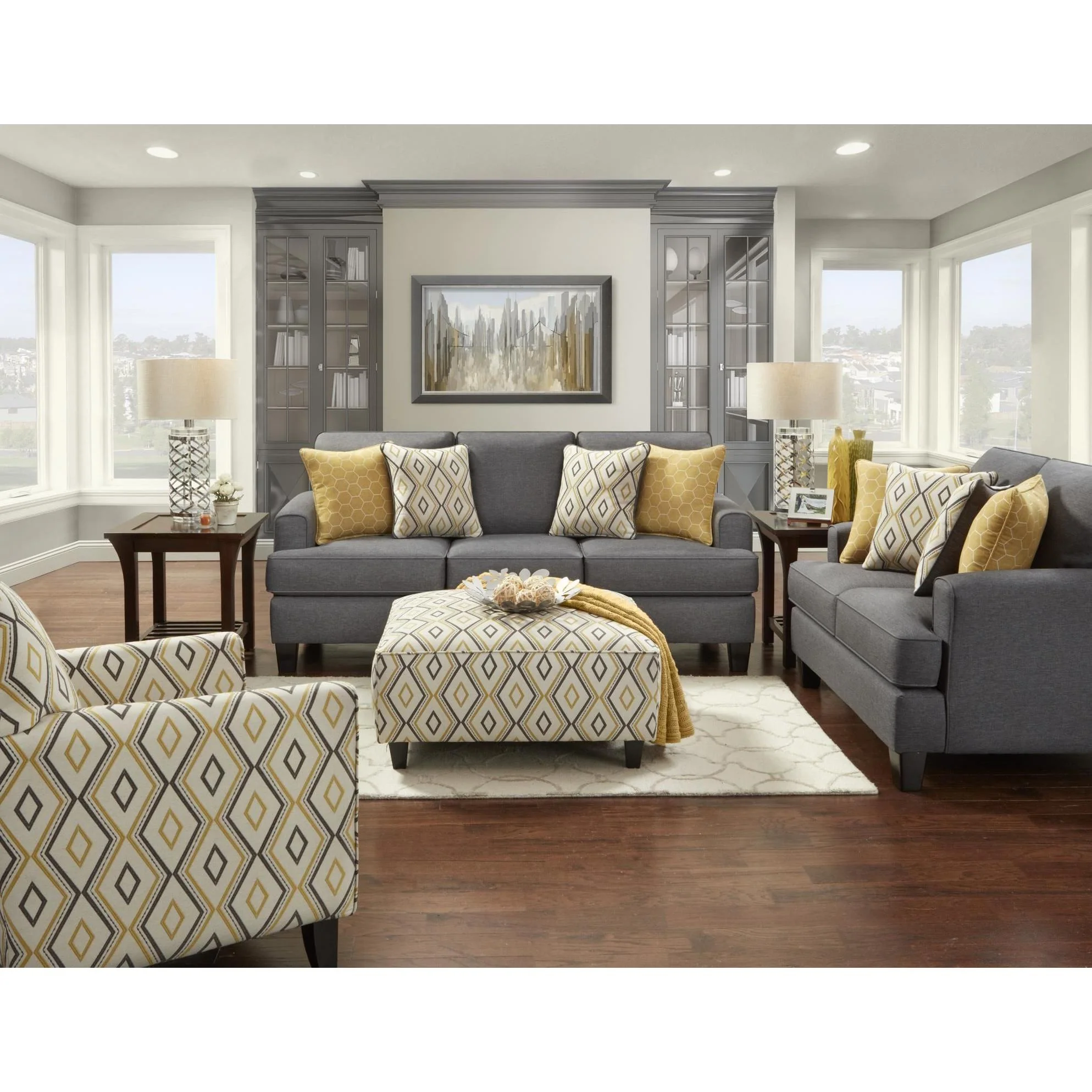 Fusion Furniture Maxwell Stationary Fabric Sofa 2600 MAXWELL GRAY (DIJON) - Image 2