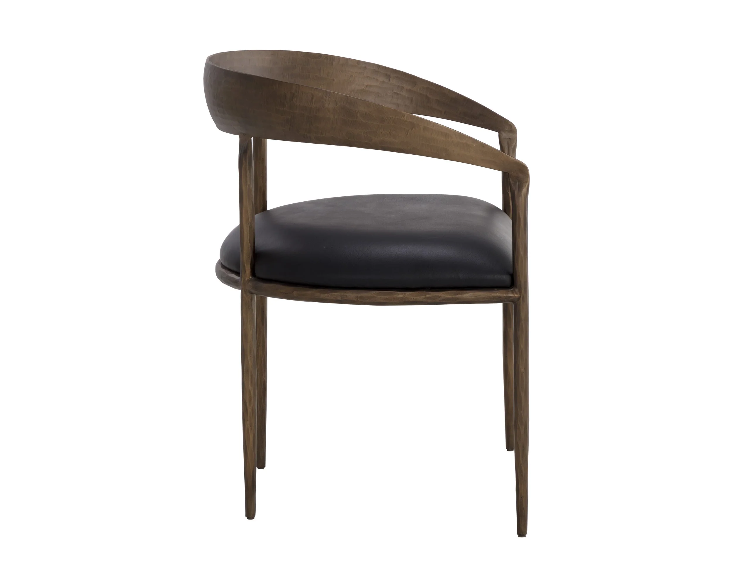 Zanatta Dining Armchair - Charcoal Black Leather - Image 3