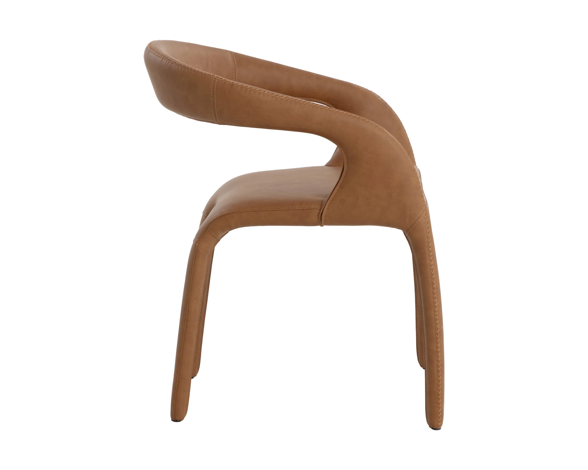 Atika Dining Armchair - Milliken Cognac - Image 3